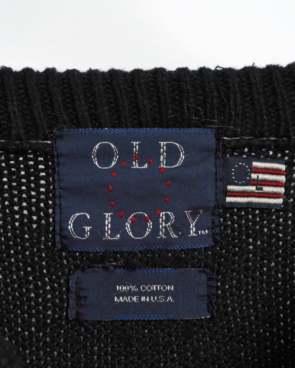 90’s Black “USA” Cotton Knit Sweater