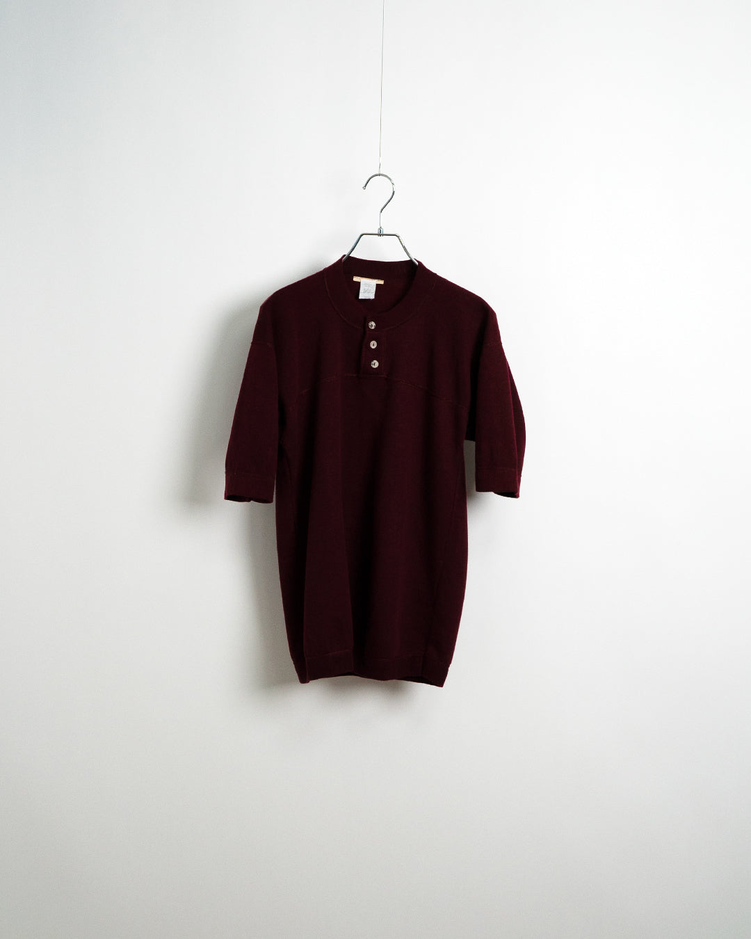 Short-sleeved Henley Neck Sweatshirt
