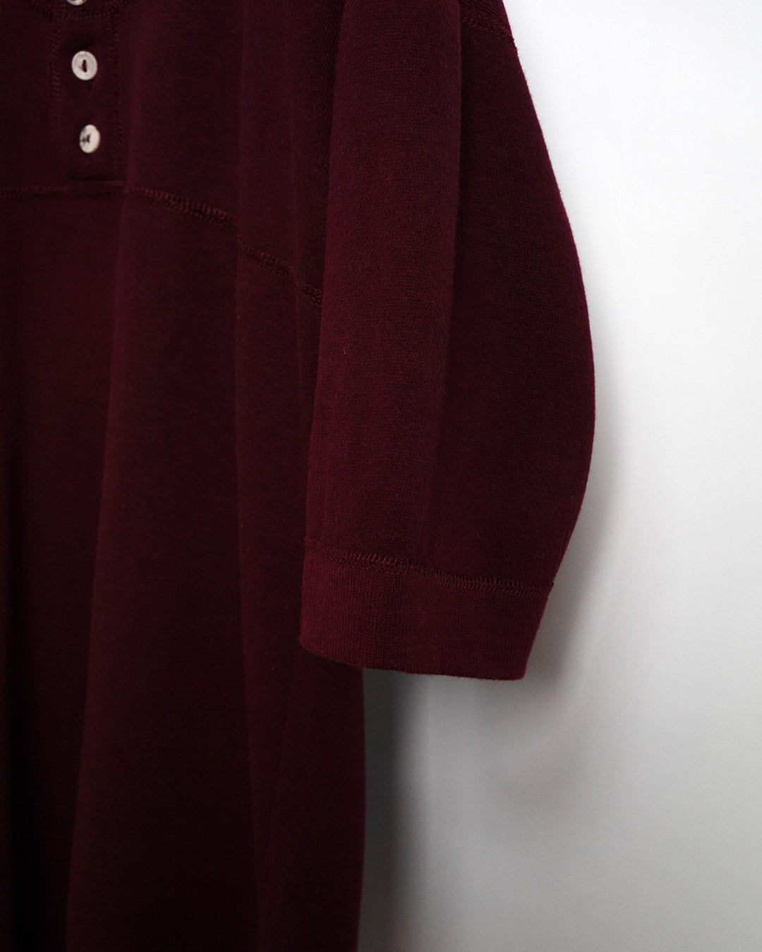 Short-sleeved Henley Neck Sweatshirt