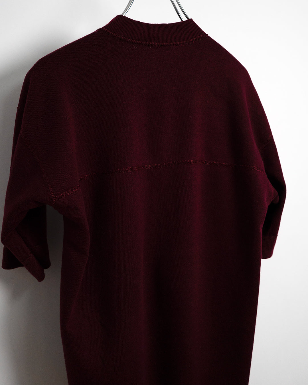 Short-sleeved Henley Neck Sweatshirt