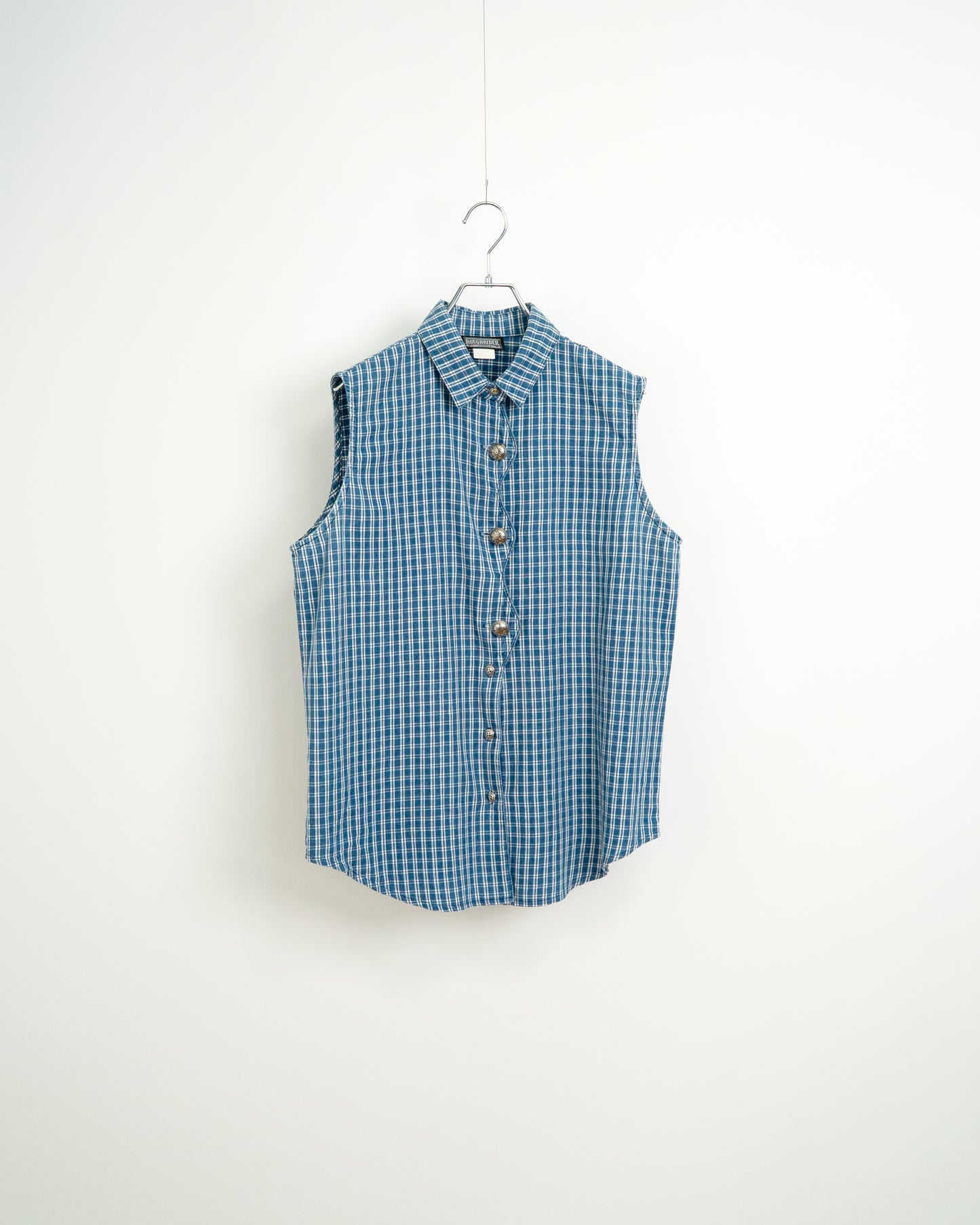 80's Sleeveless Plaid Shirt