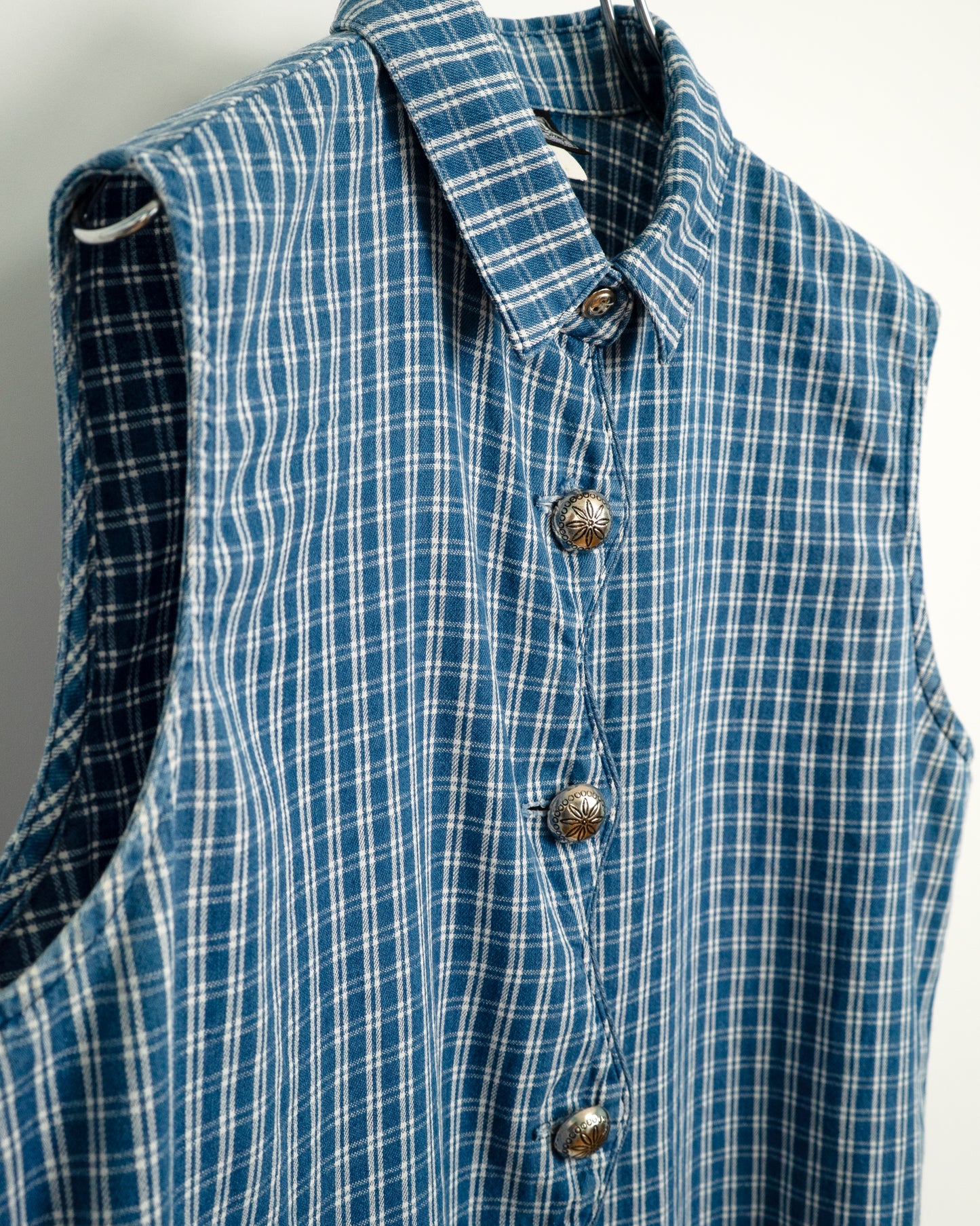 80's Sleeveless Plaid Shirt