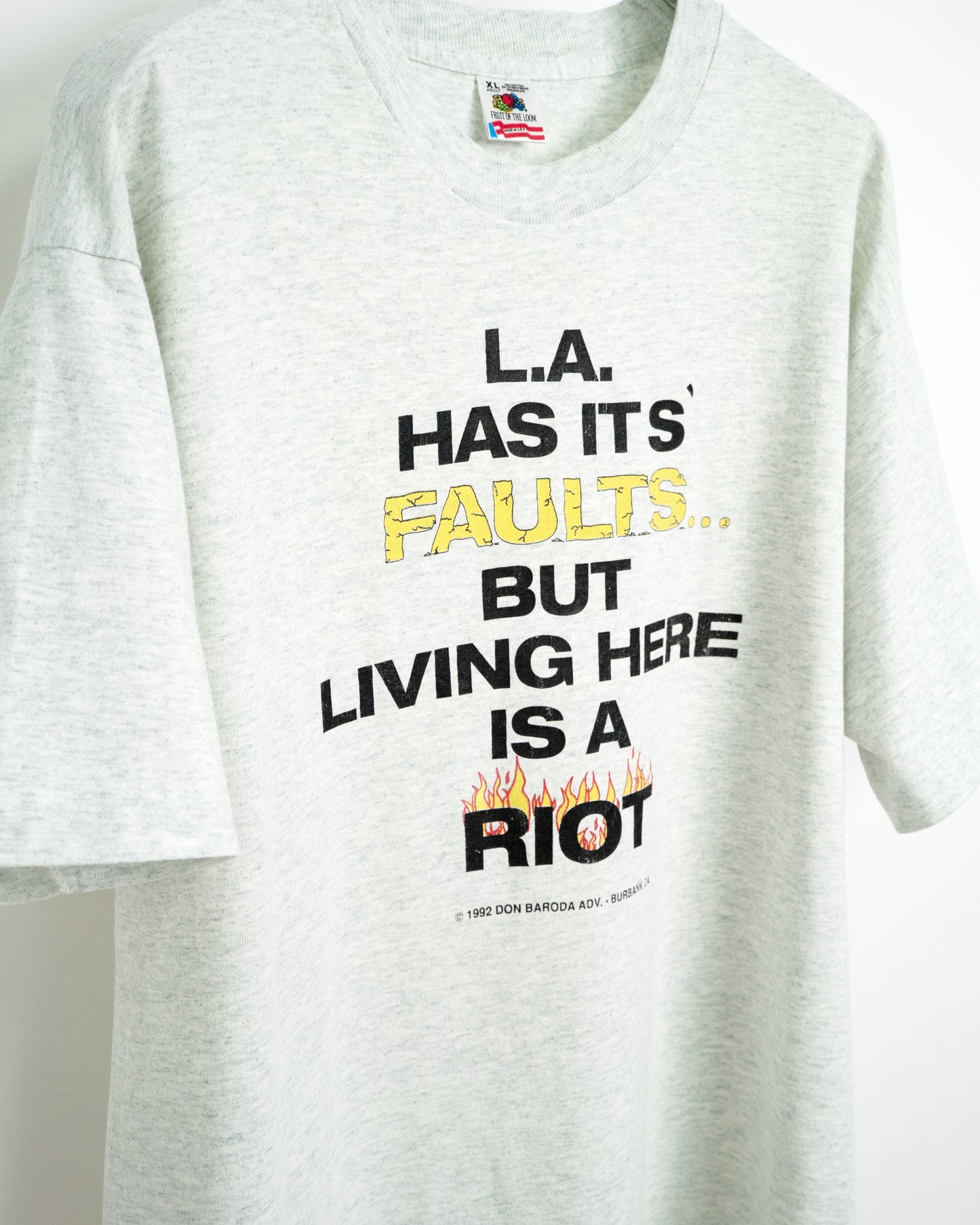 90's "L.A. HAS IT'S BUT LIVING HERE IS A RIOT" T-Shirt