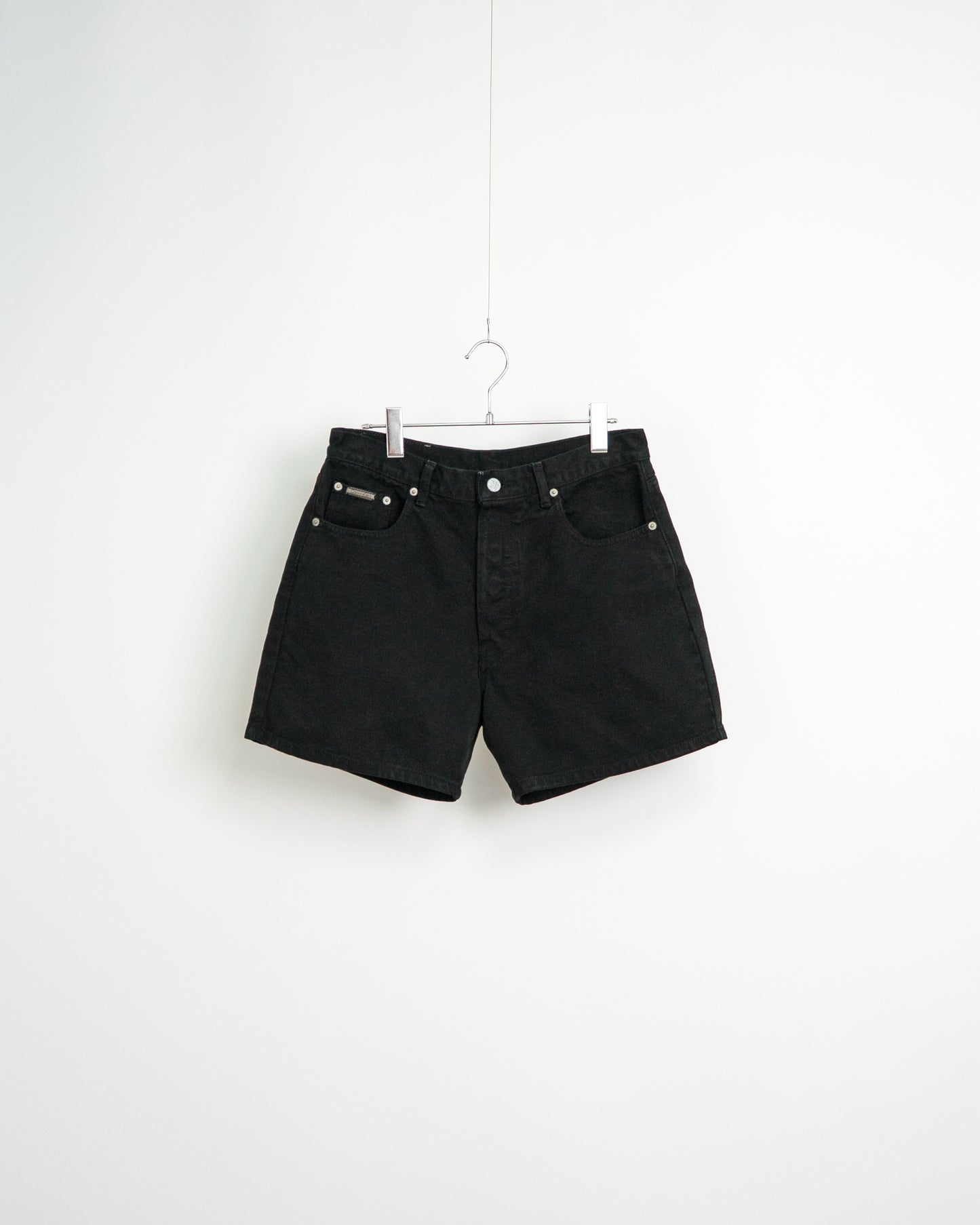 90's Black Denim Shorts
