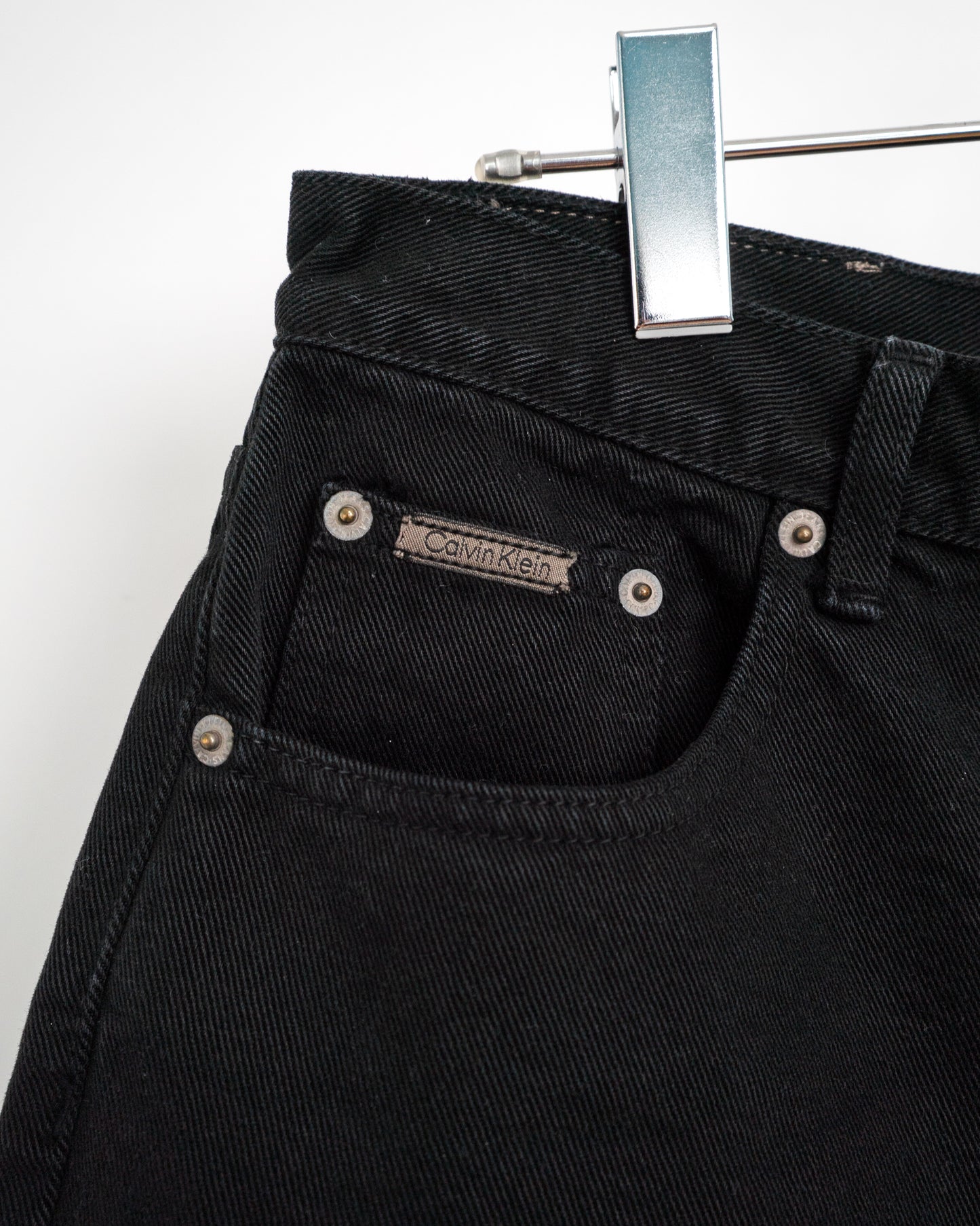 90's Black Denim Shorts