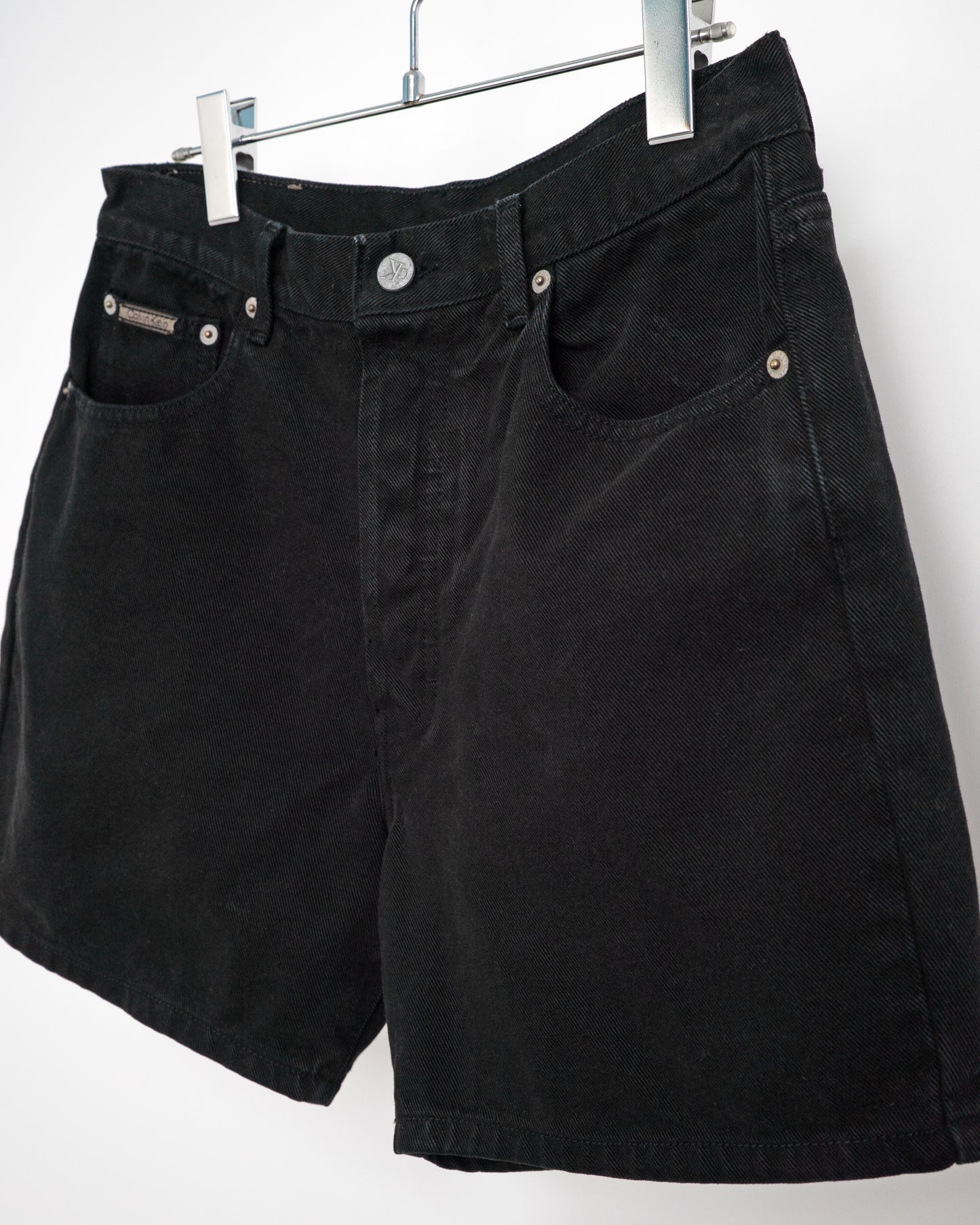 90's Black Denim Shorts