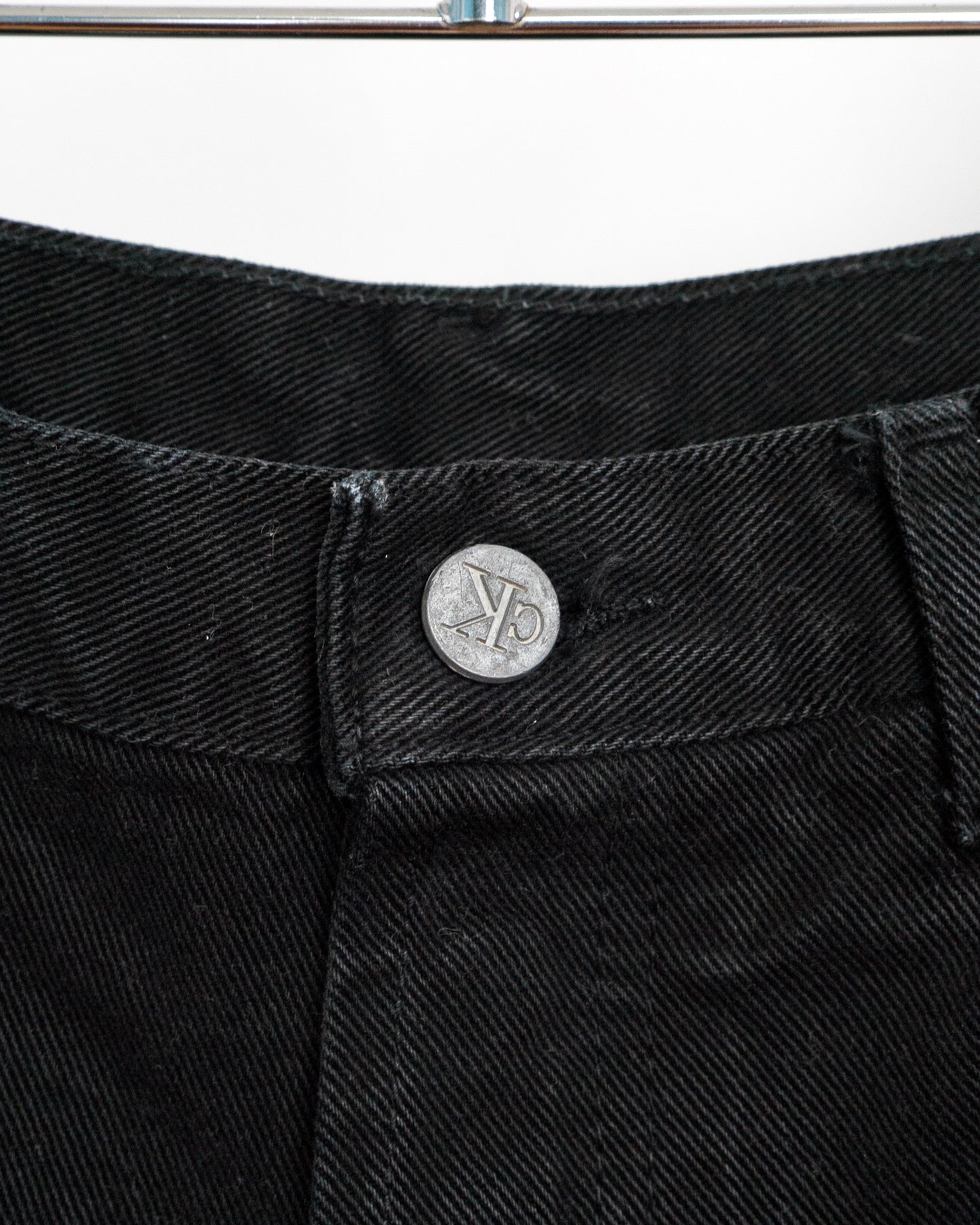 90's Black Denim Shorts