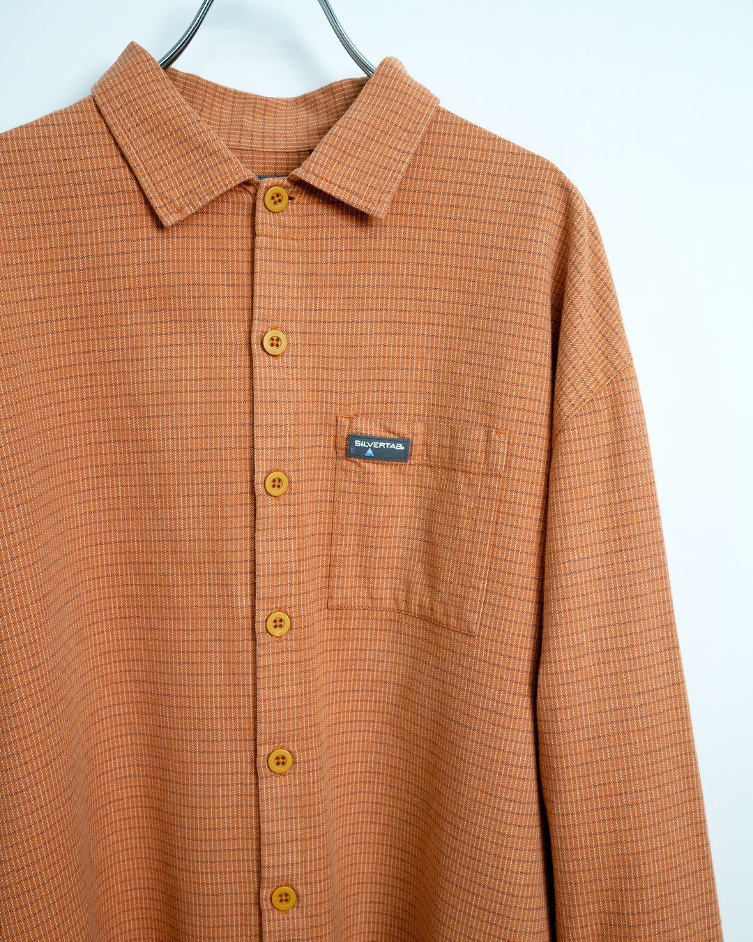 00's Orange Plaid Shirt