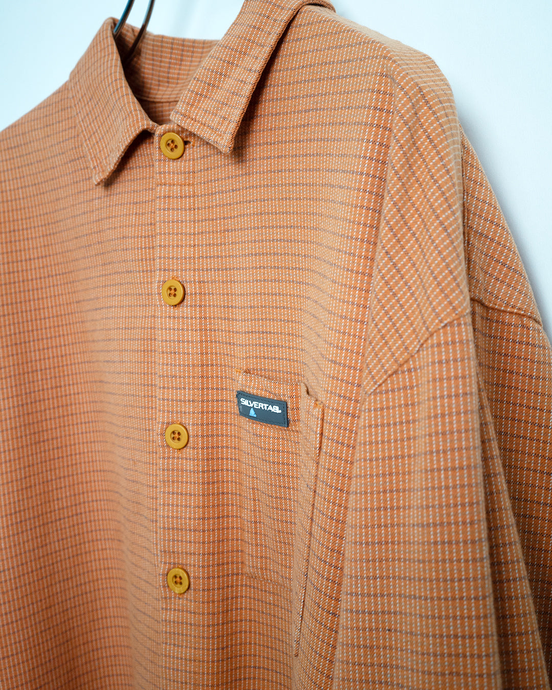 00's Orange Plaid Shirt