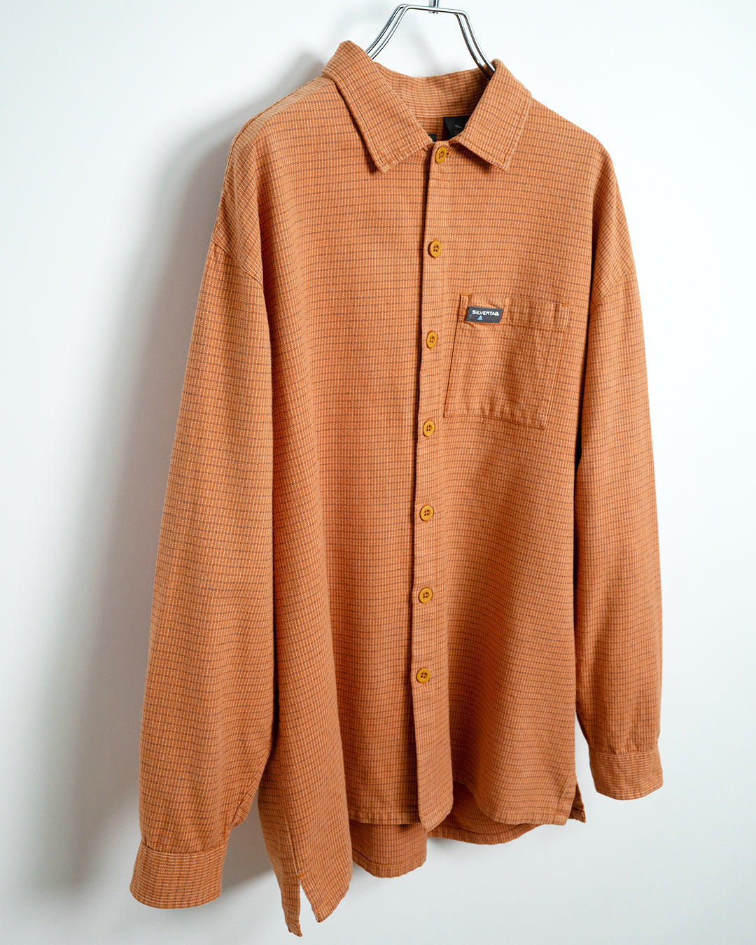 00's Orange Plaid Shirt