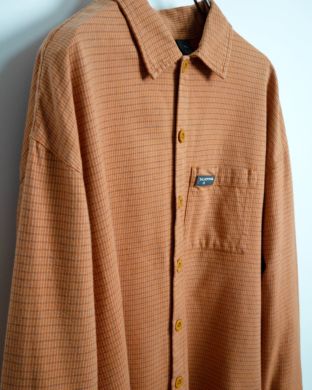 00's Orange Plaid Shirt