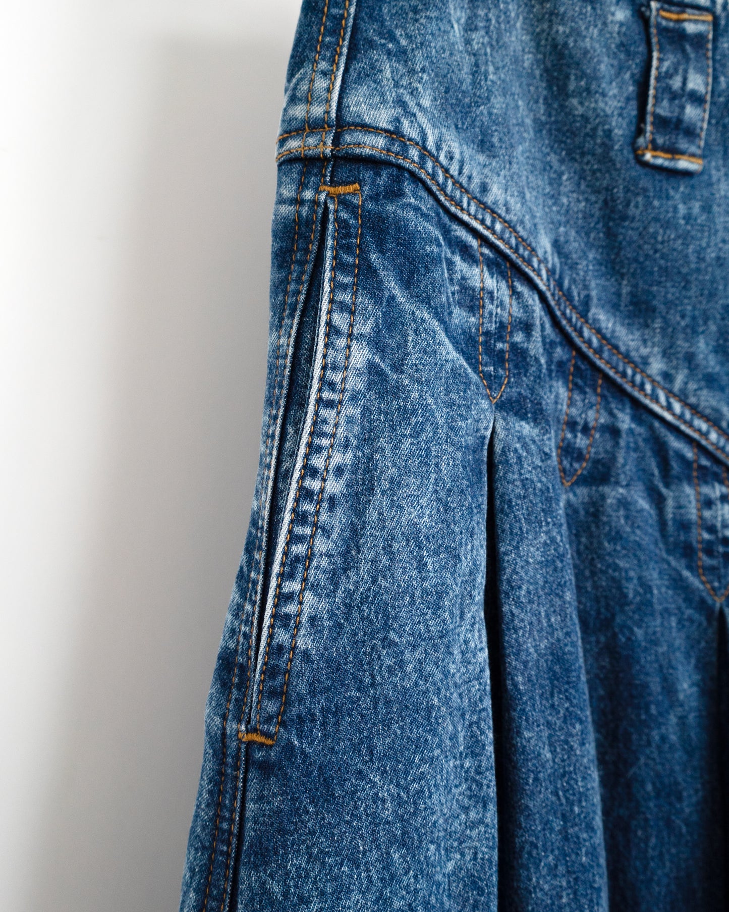 80's Pleated Denim Skirt