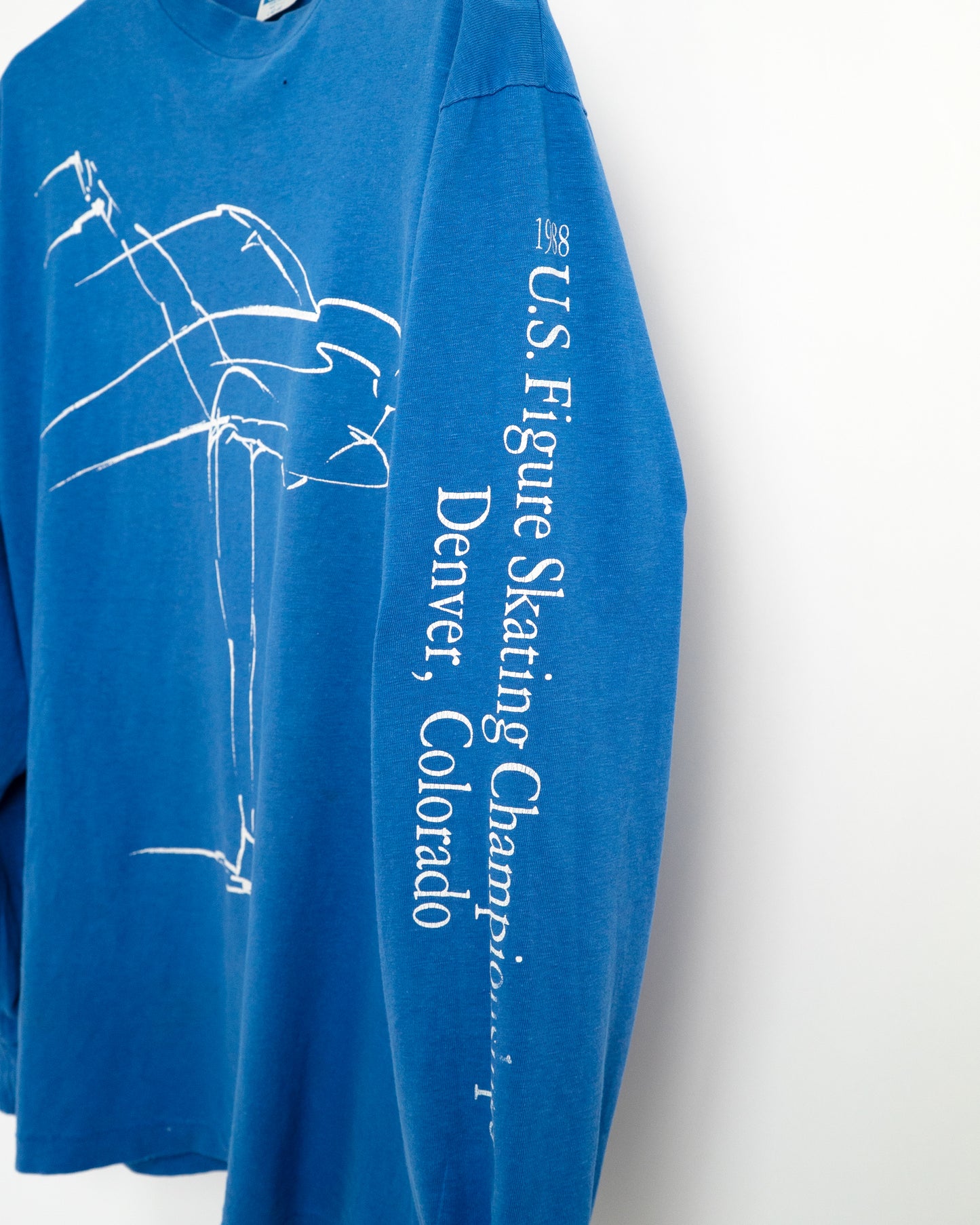 80s "1988 U.S. Figure Skating Championship" Long-sleeved T-shirt