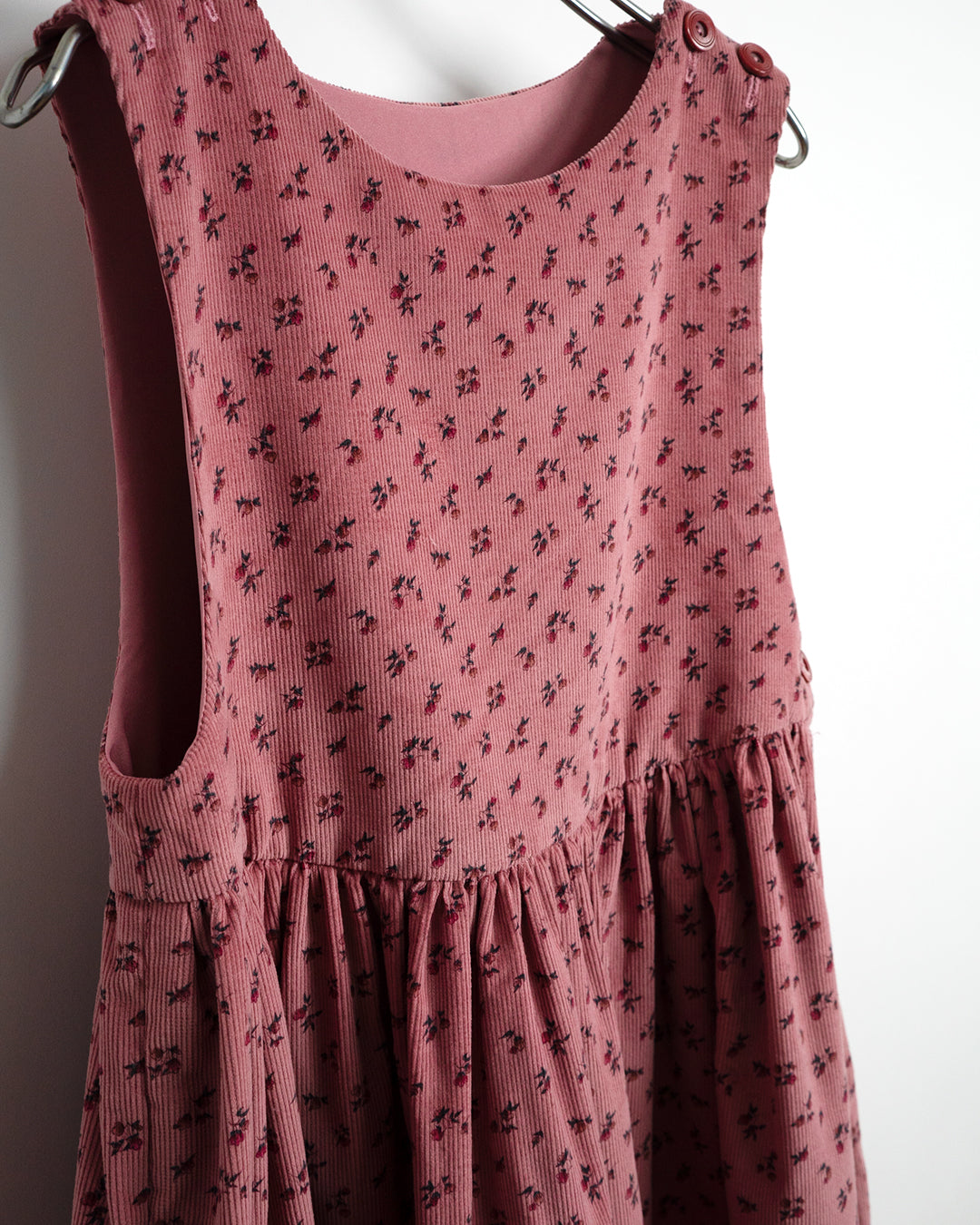 Corduroy Floral Printed Dress