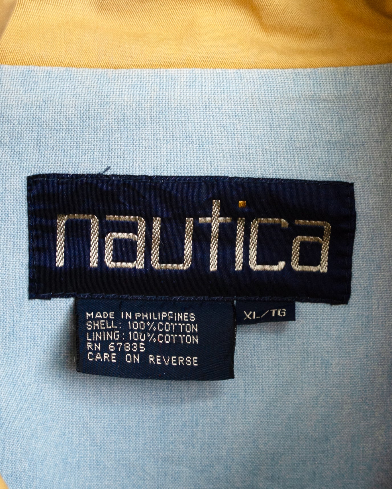 90s Mustard-Beige & Light Indigo 2-Tone Cotton Sailing Jacket