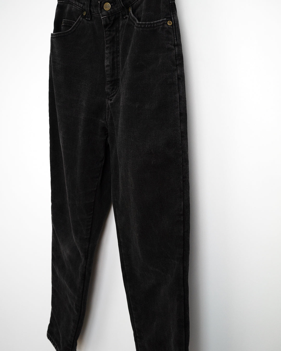 90's Flannel-Lined Black Jeans