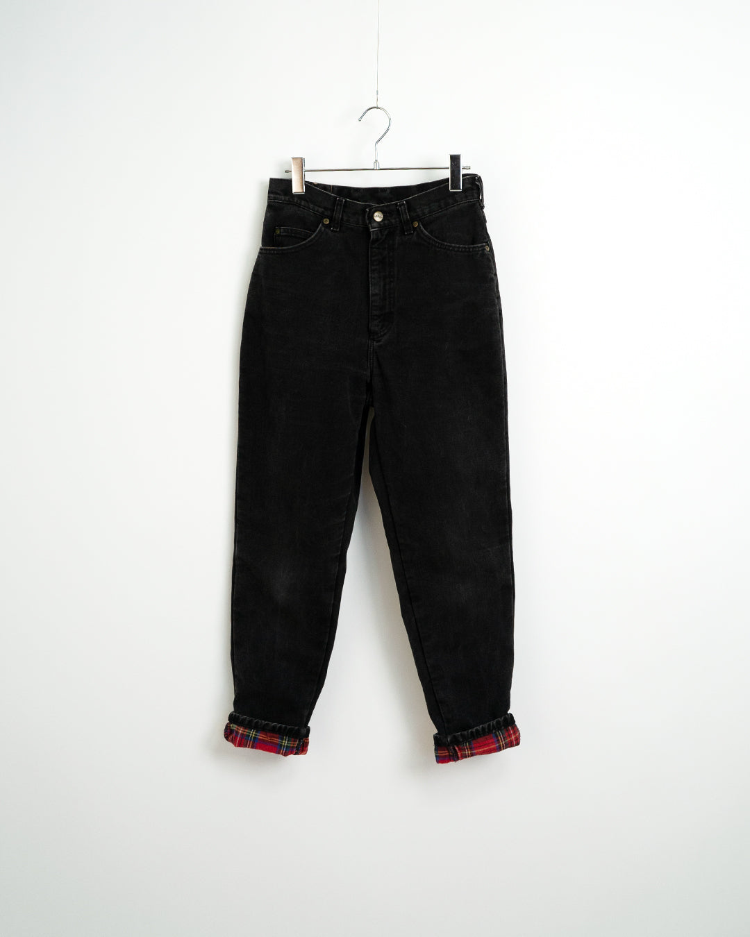 90's Flannel-Lined Black Jeans