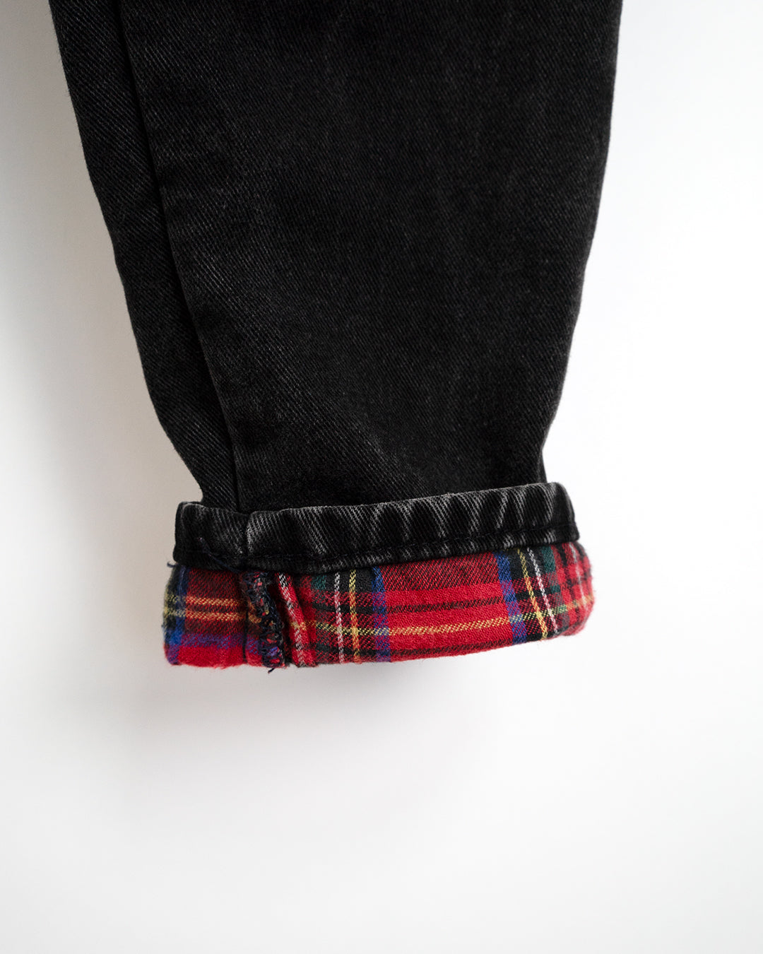 90's Flannel-Lined Black Jeans