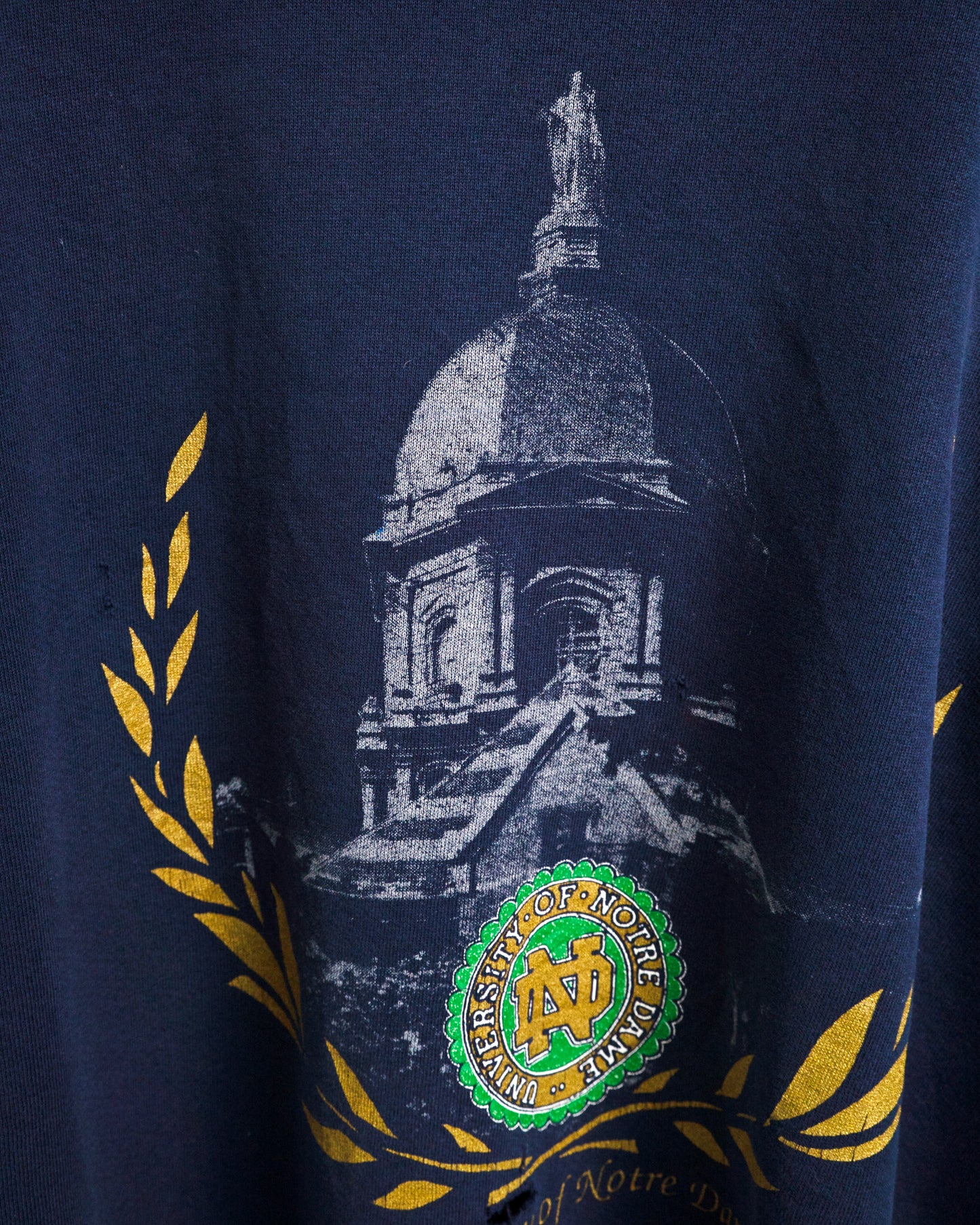 90s Notre Dame College Sweatshirt (Error & Boro-Style)