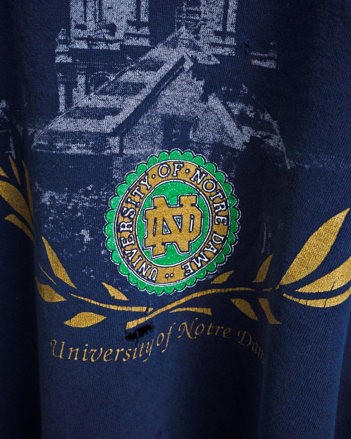 90s Notre Dame College Sweatshirt (Error & Boro-Style)