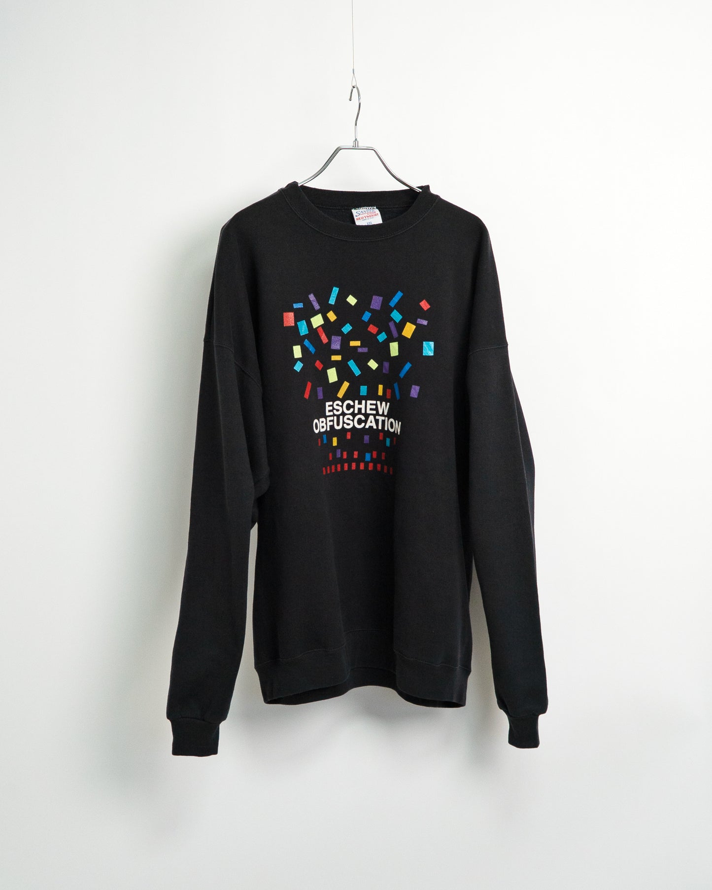 90s USA Graphic Sweatshirt “ESCHEW OBFUSCATION”