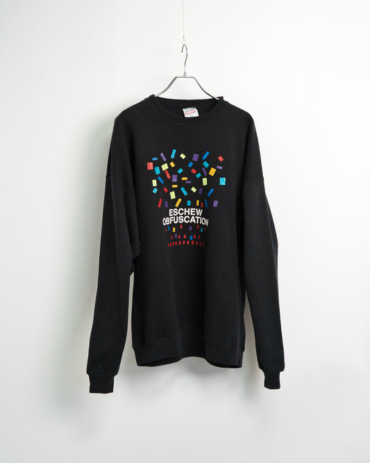 90s USA Graphic Sweatshirt “ESCHEW OBFUSCATION”