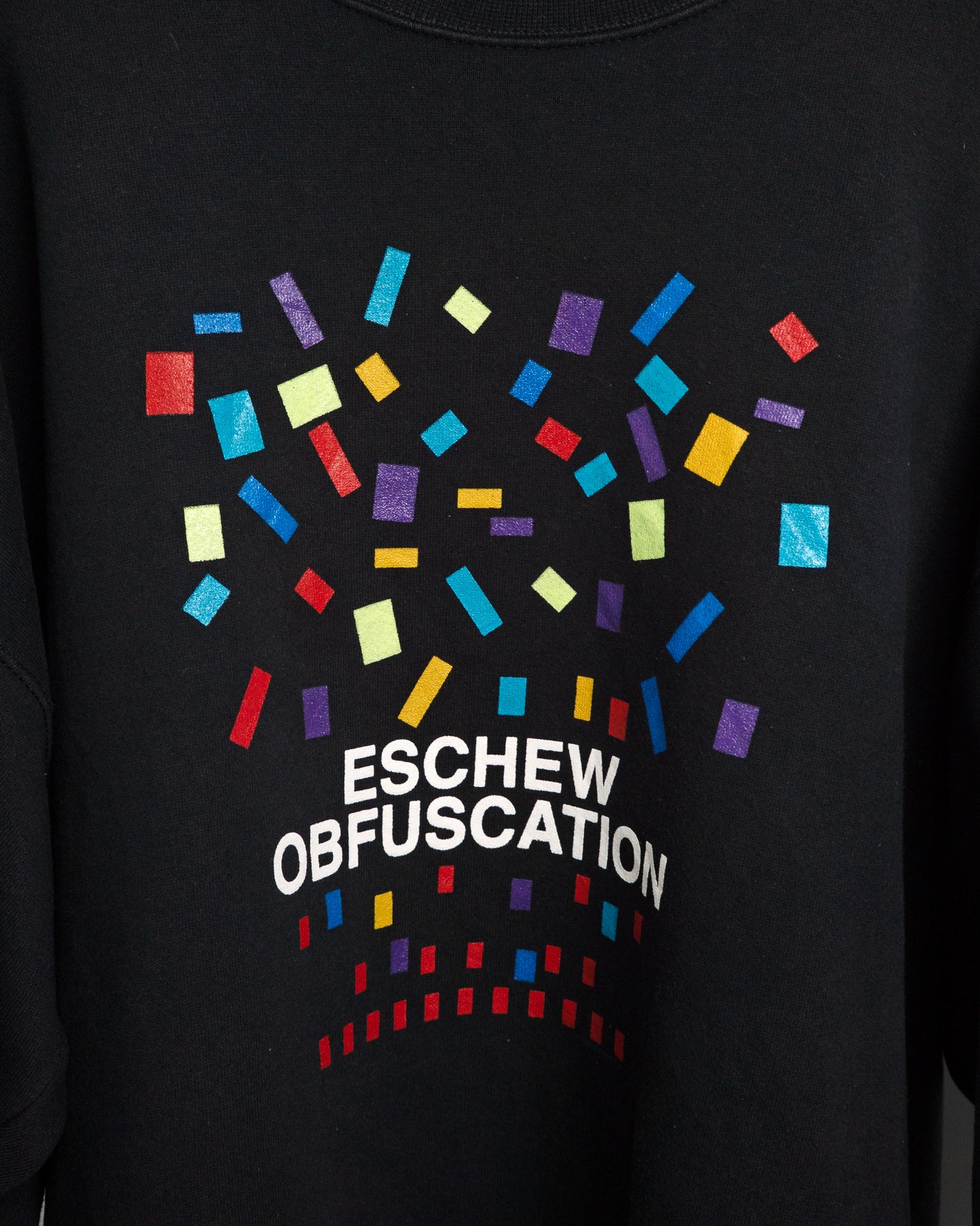 90s USA Graphic Sweatshirt “ESCHEW OBFUSCATION”