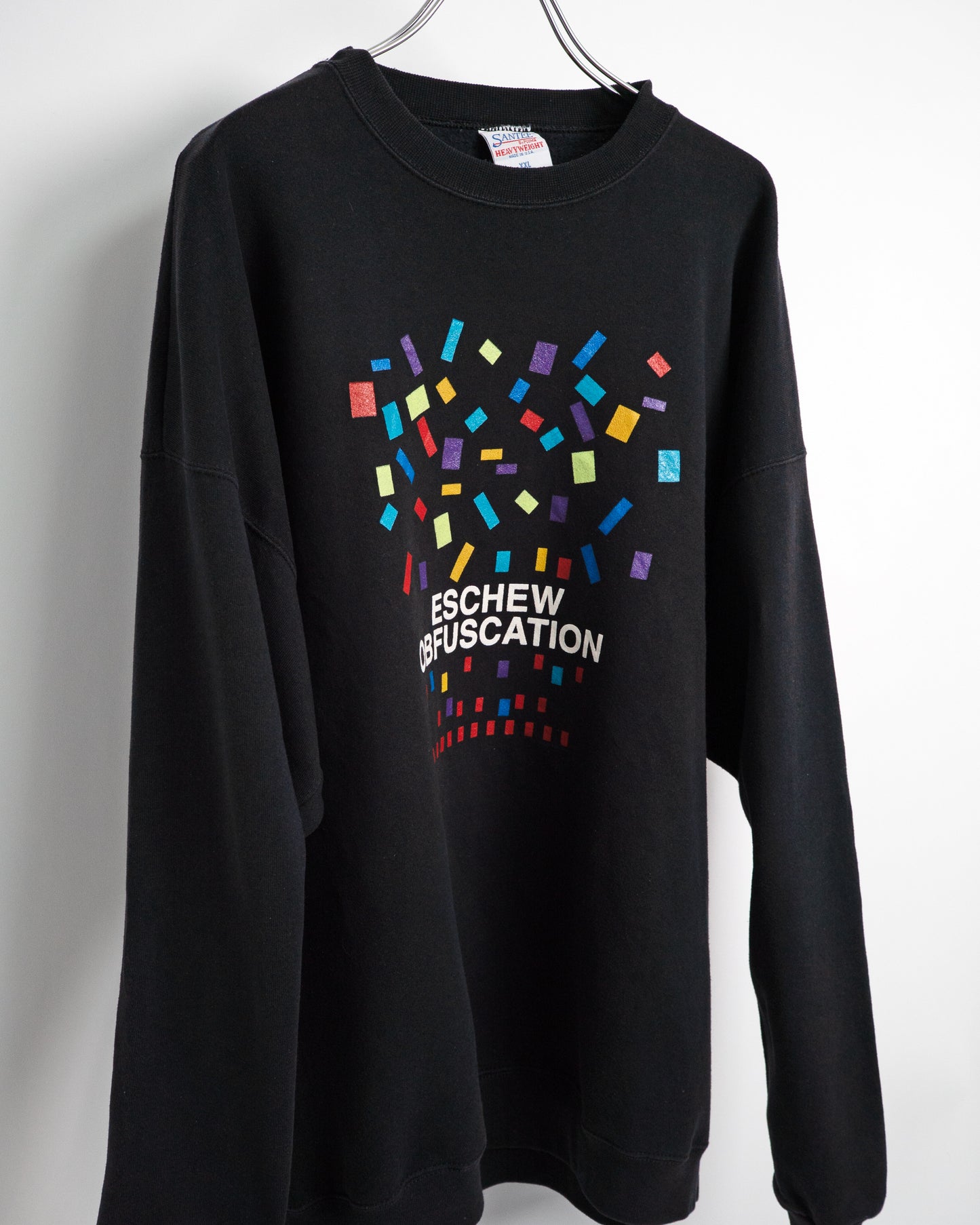 90s USA Graphic Sweatshirt “ESCHEW OBFUSCATION”