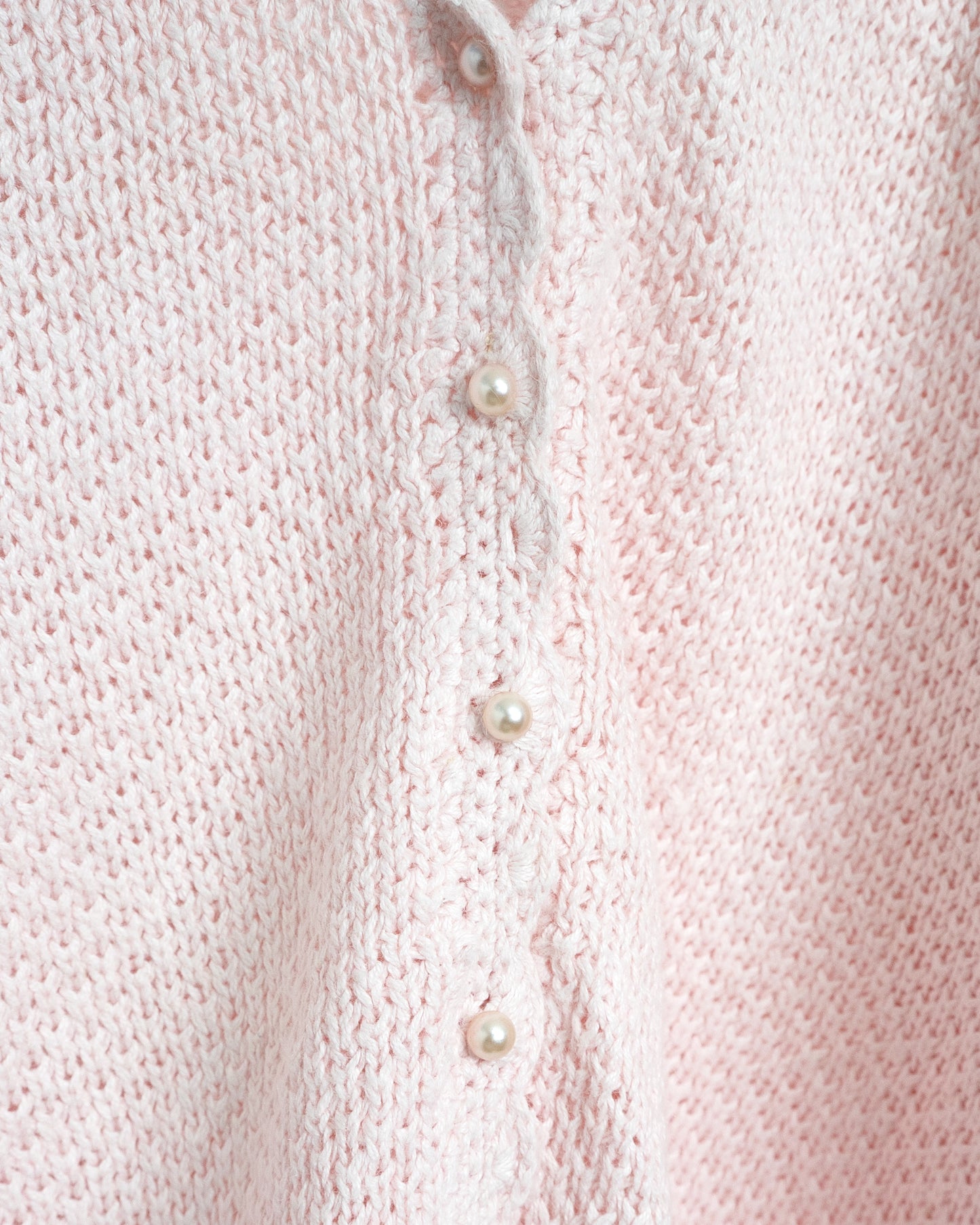 1980s-90s Scalloped Ramie-Cotton Knit Cardigan