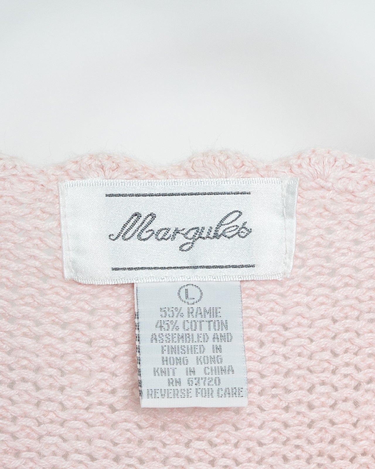 1980s-90s Scalloped Ramie-Cotton Knit Cardigan