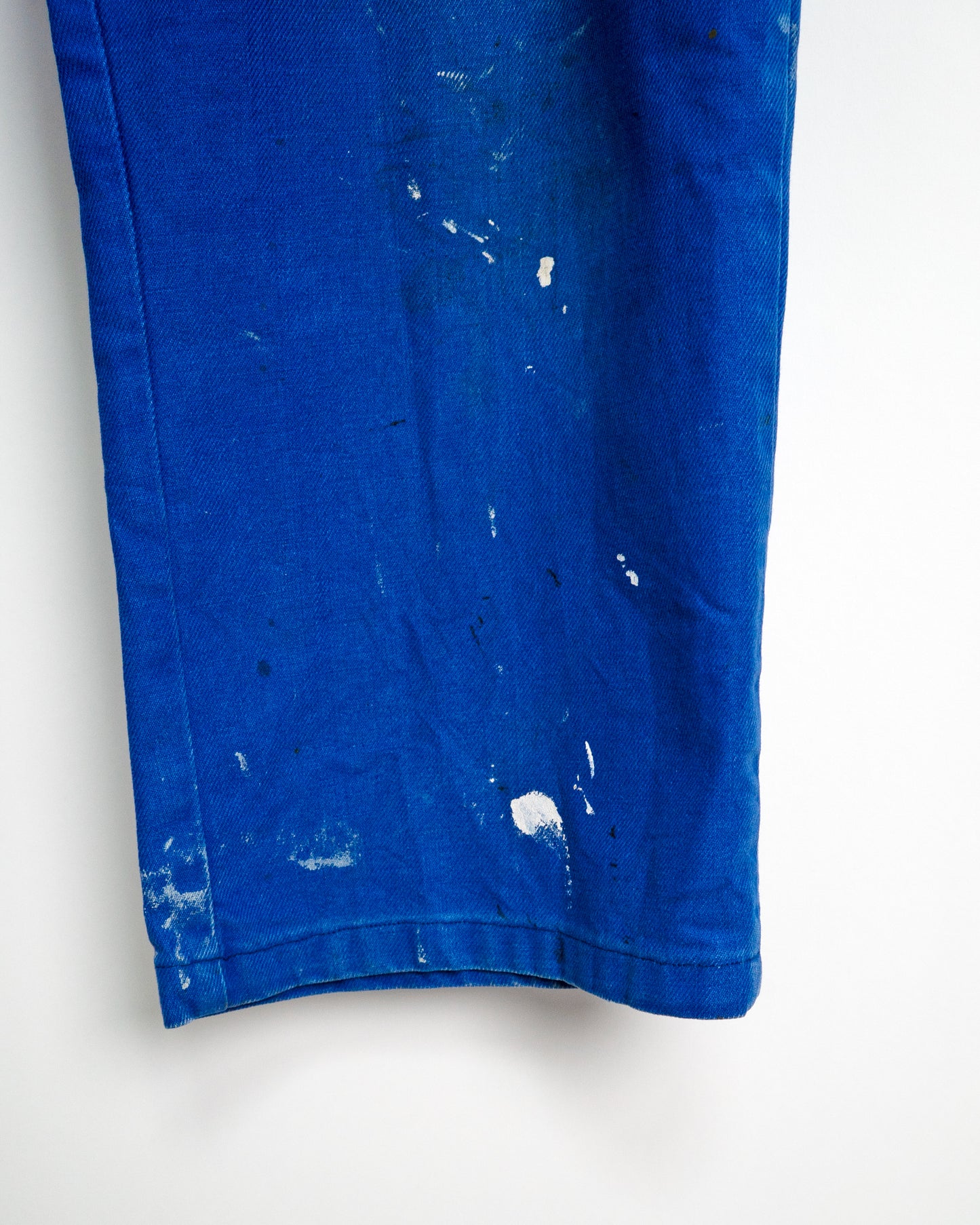 70s-80s French Cotton Twill Work Trousers with Paint Splatter