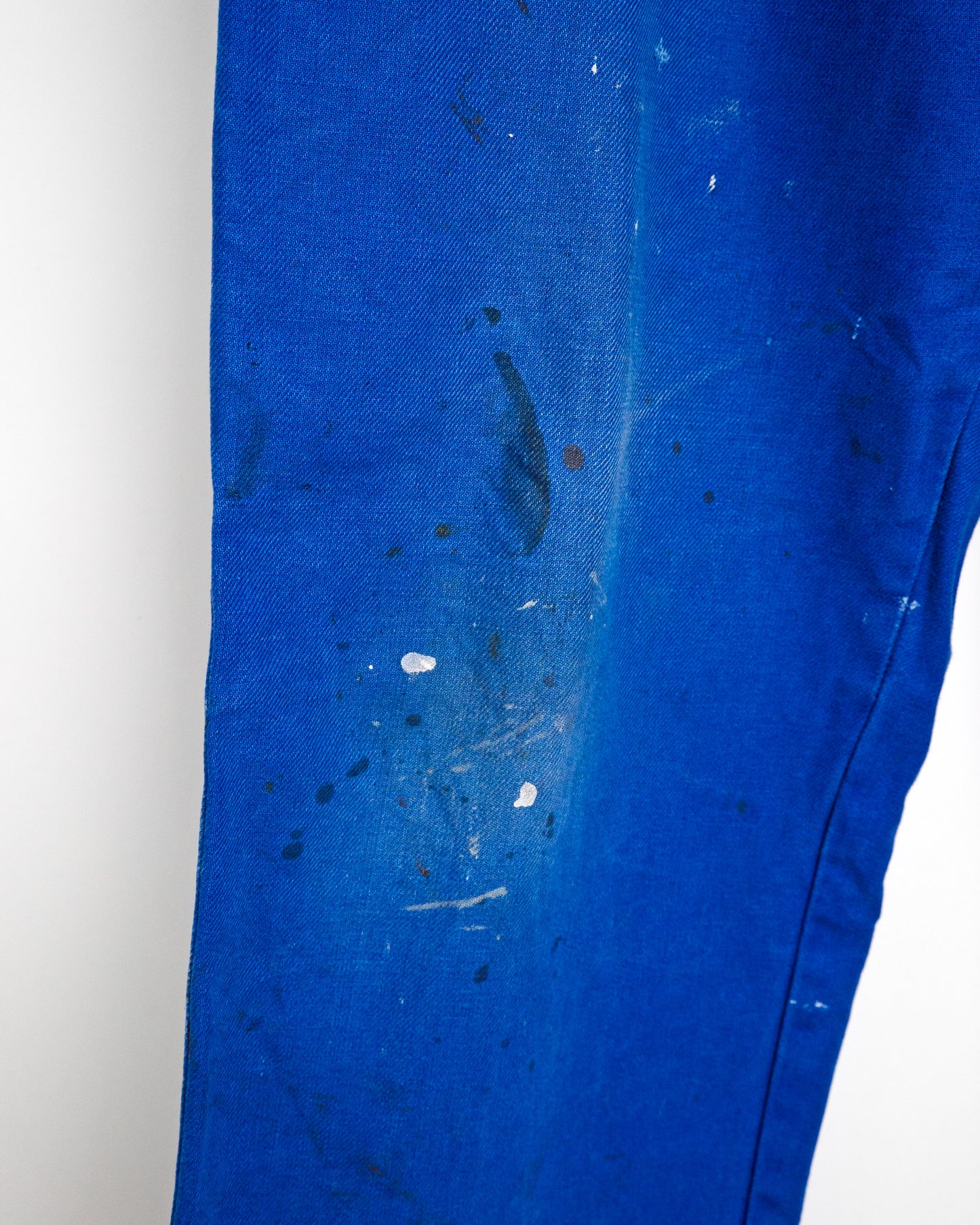 70s-80s French Cotton Twill Work Trousers with Paint Splatter