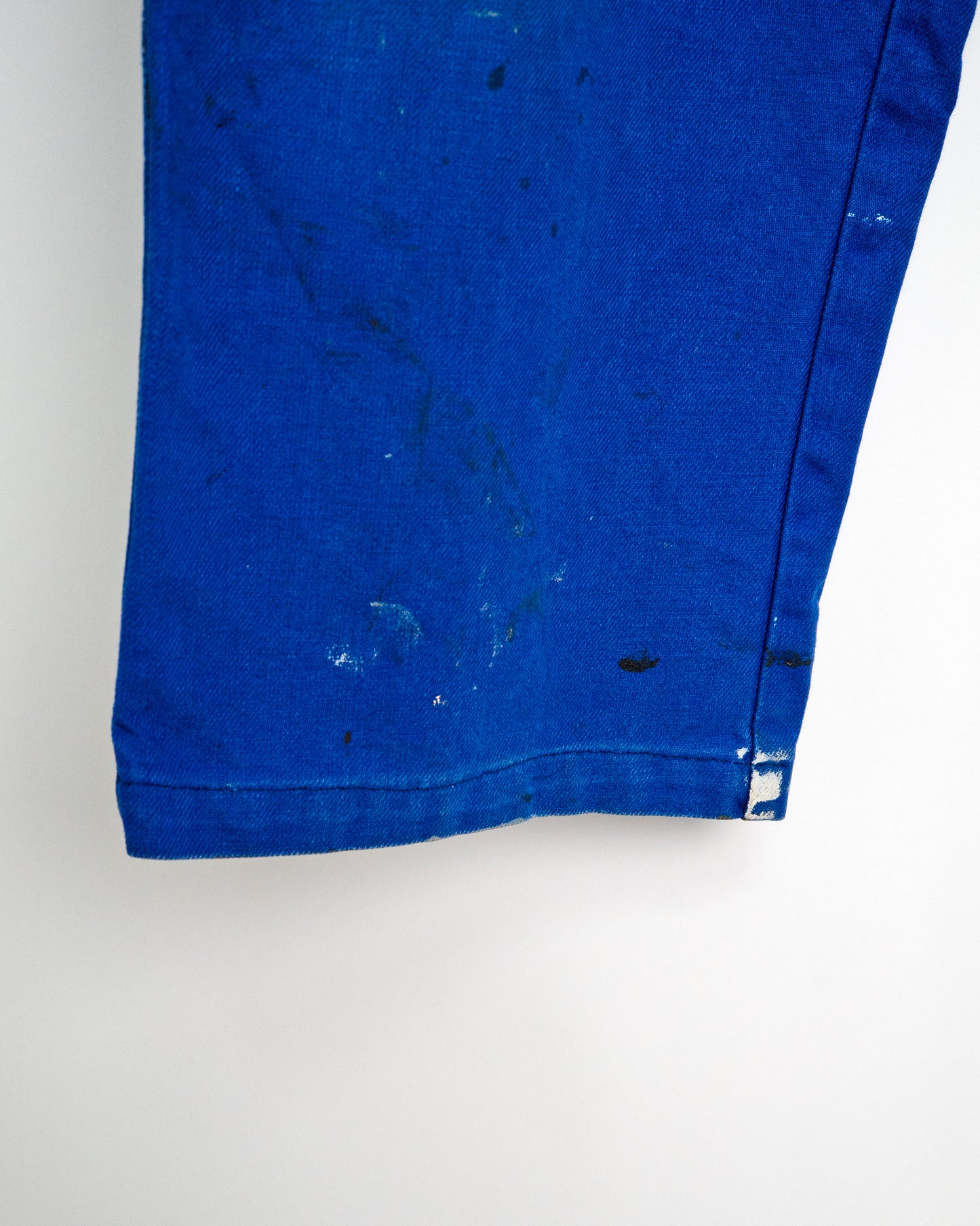 70s-80s French Cotton Twill Work Trousers with Paint Splatter