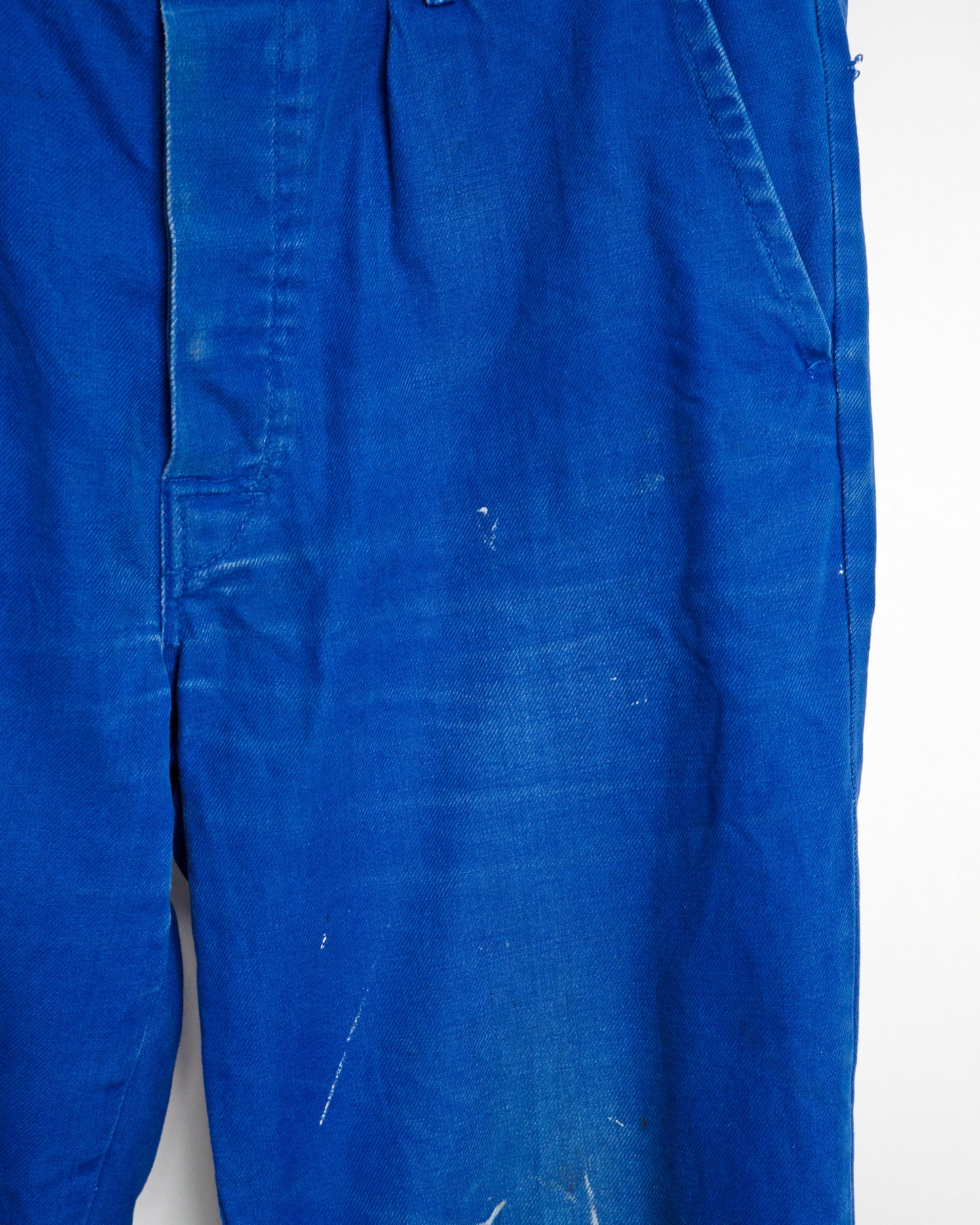 70s-80s French Cotton Twill Work Trousers with Paint Splatter
