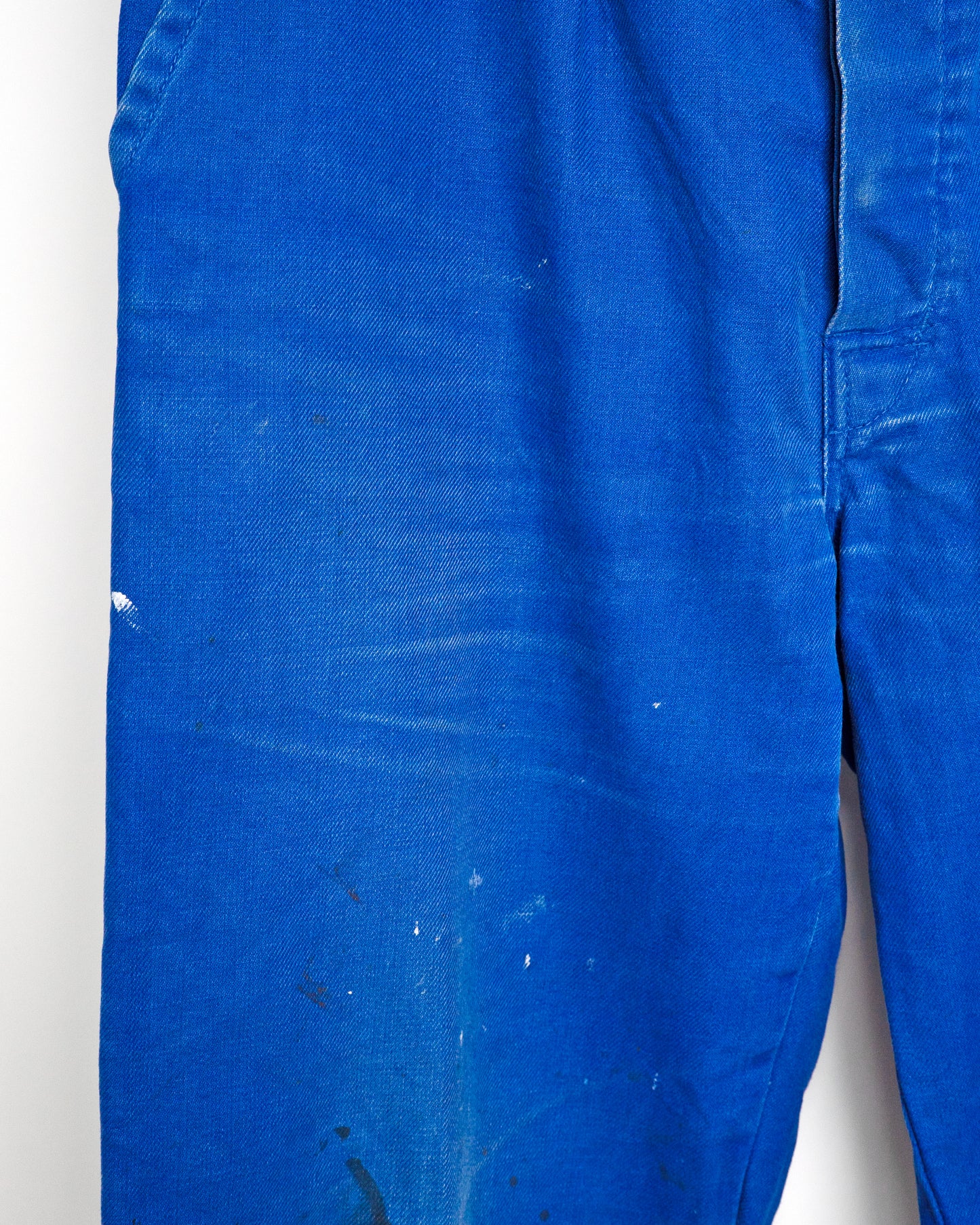 70s-80s French Cotton Twill Work Trousers with Paint Splatter