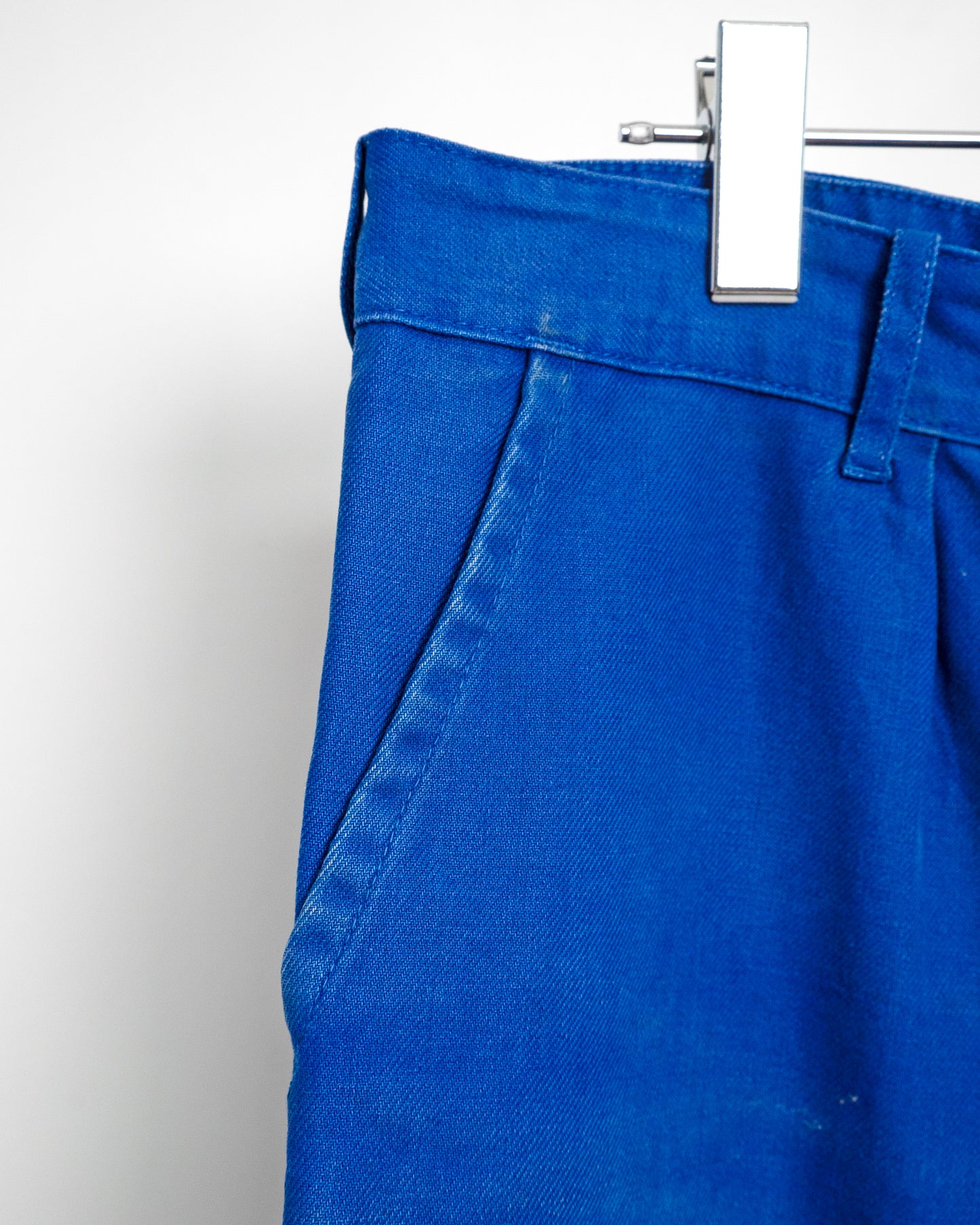 70s-80s French Cotton Twill Work Trousers with Paint Splatter