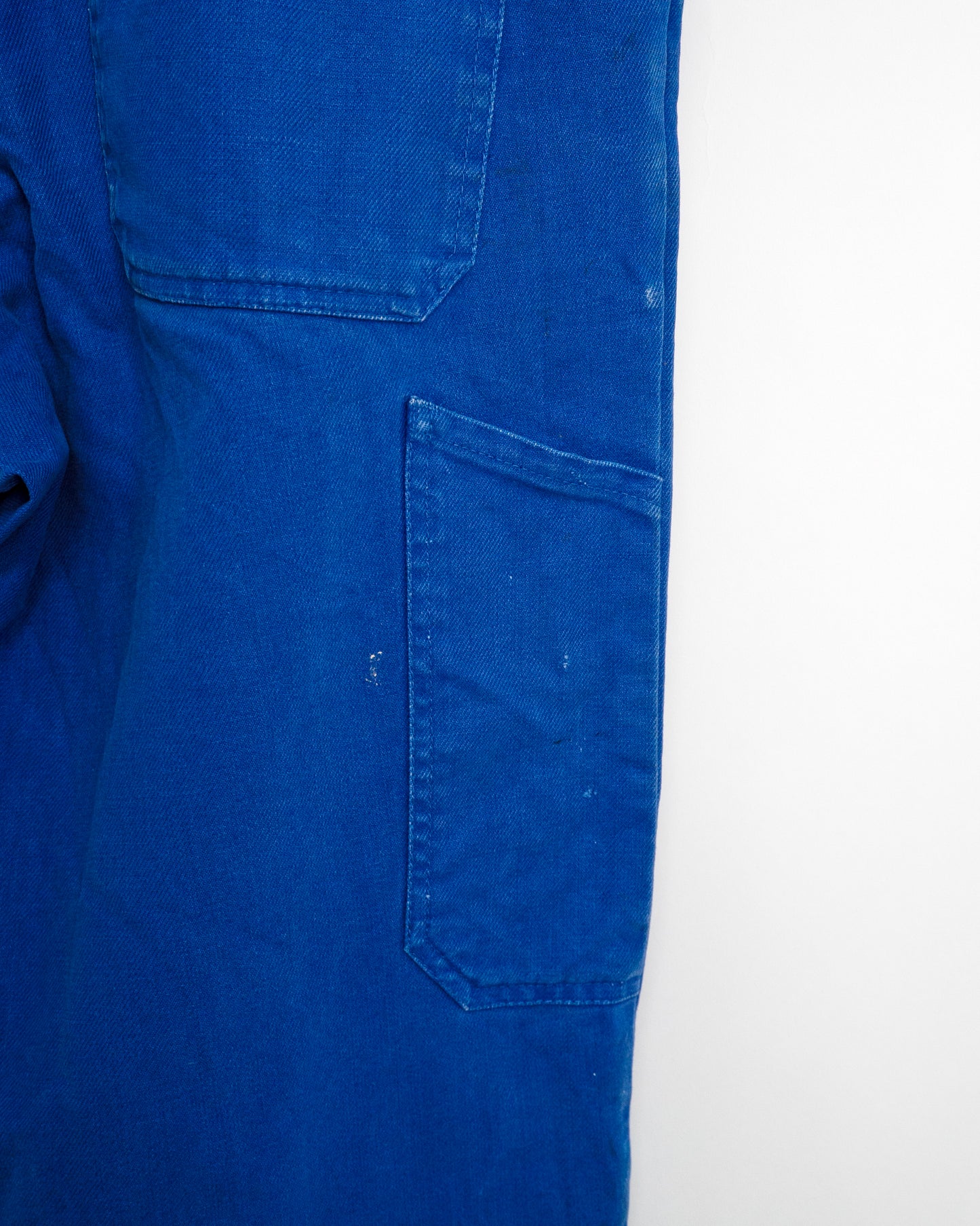 70s-80s French Cotton Twill Work Trousers with Paint Splatter