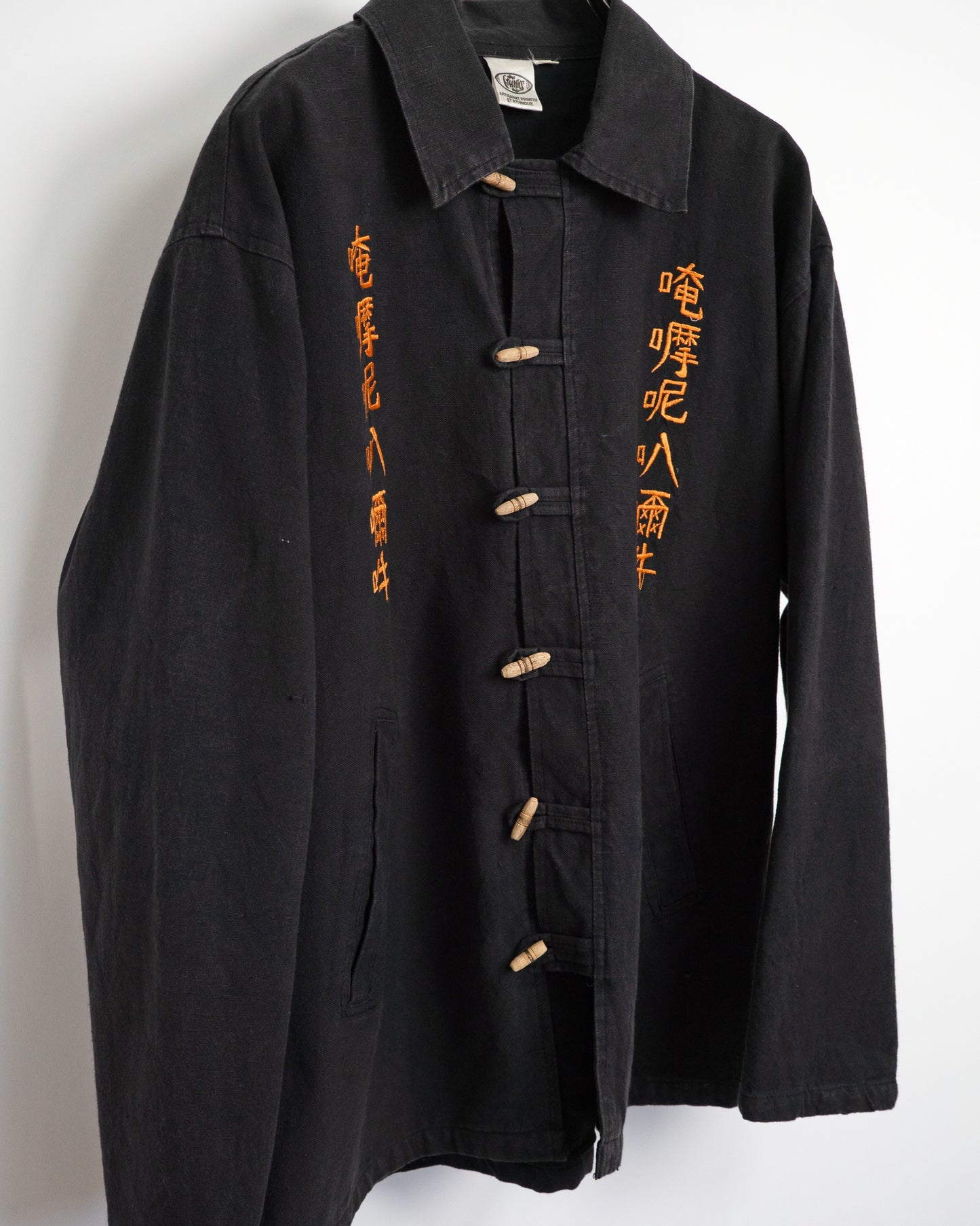 80s-90s「唵嘛呢叭咪吽」Embroidered Toggle Work Jacket