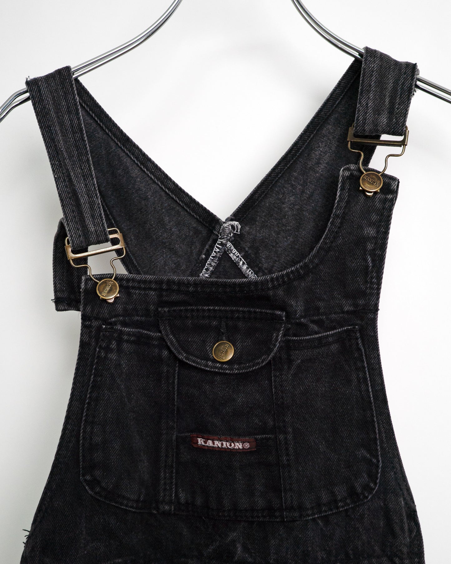 90s Eastern European Black Denim Overall