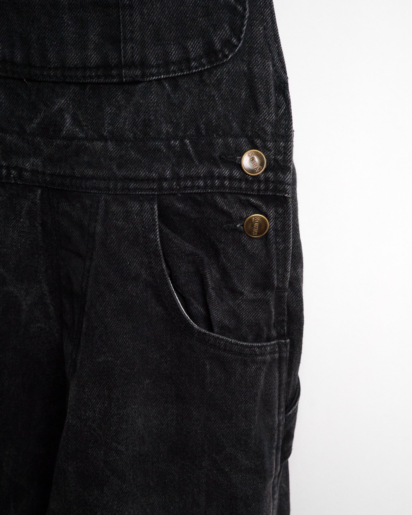 90s Eastern European Black Denim Overall
