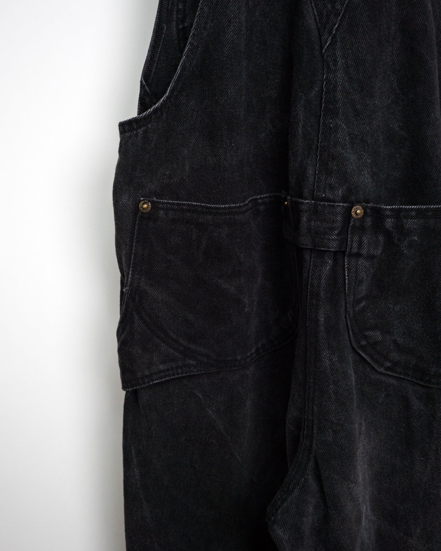 90s Eastern European Black Denim Overall