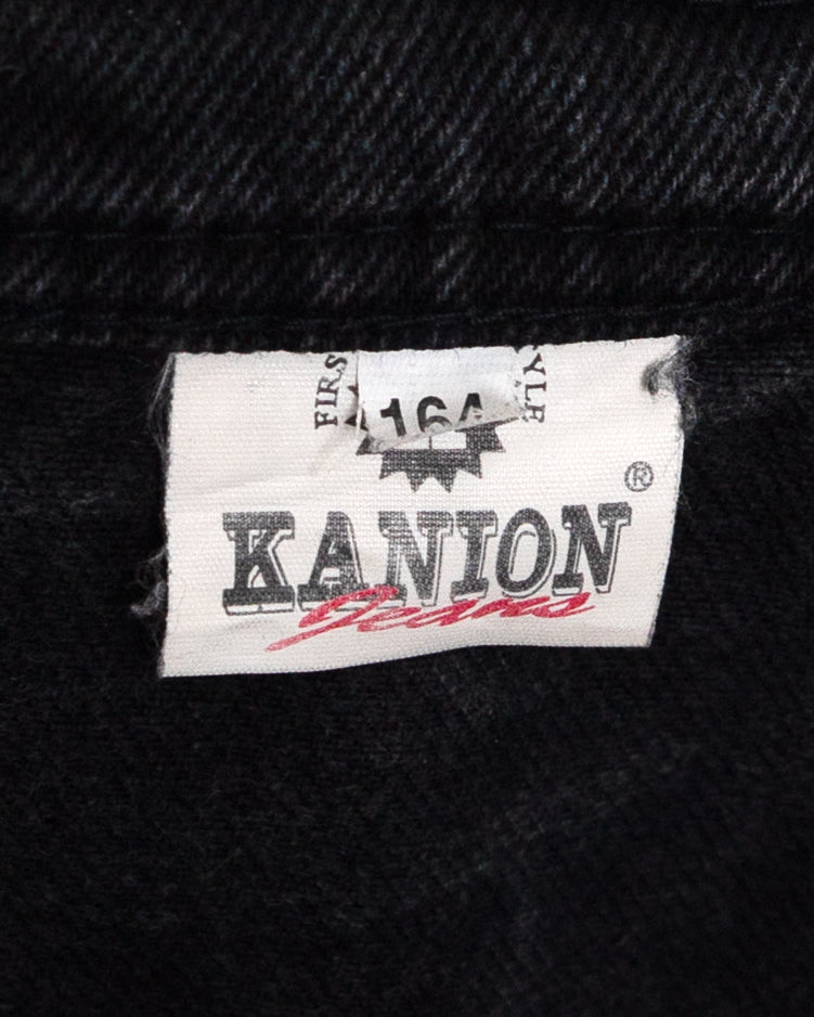 90s Eastern European Black Denim Overall