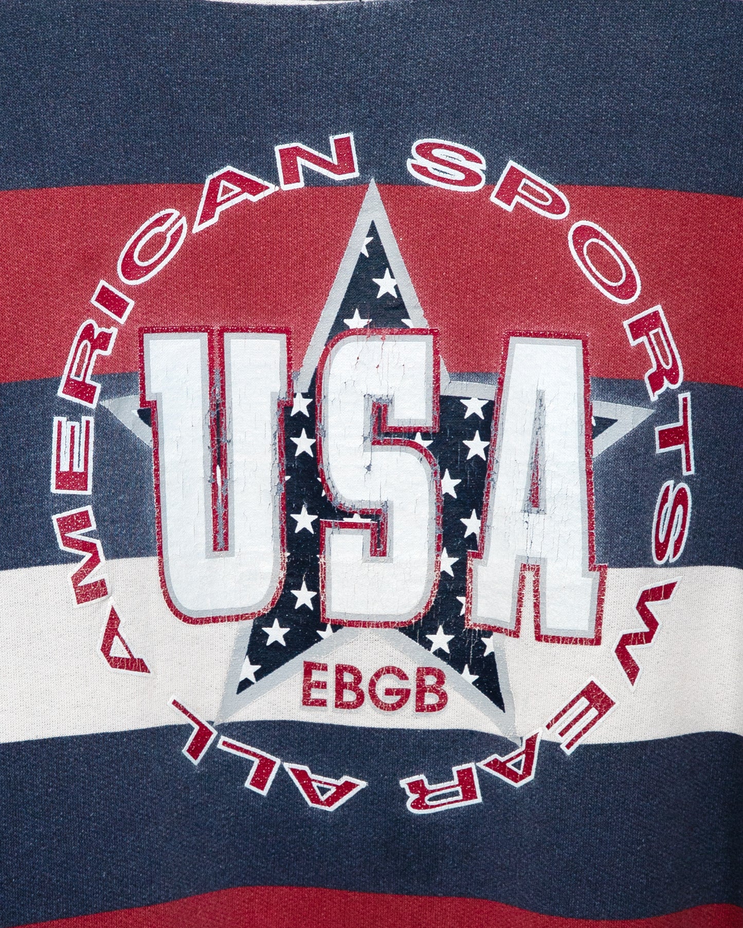 90s "ALL AMERICAN SPORTSWEAR" Tricolor Border L/S Sweatshirt