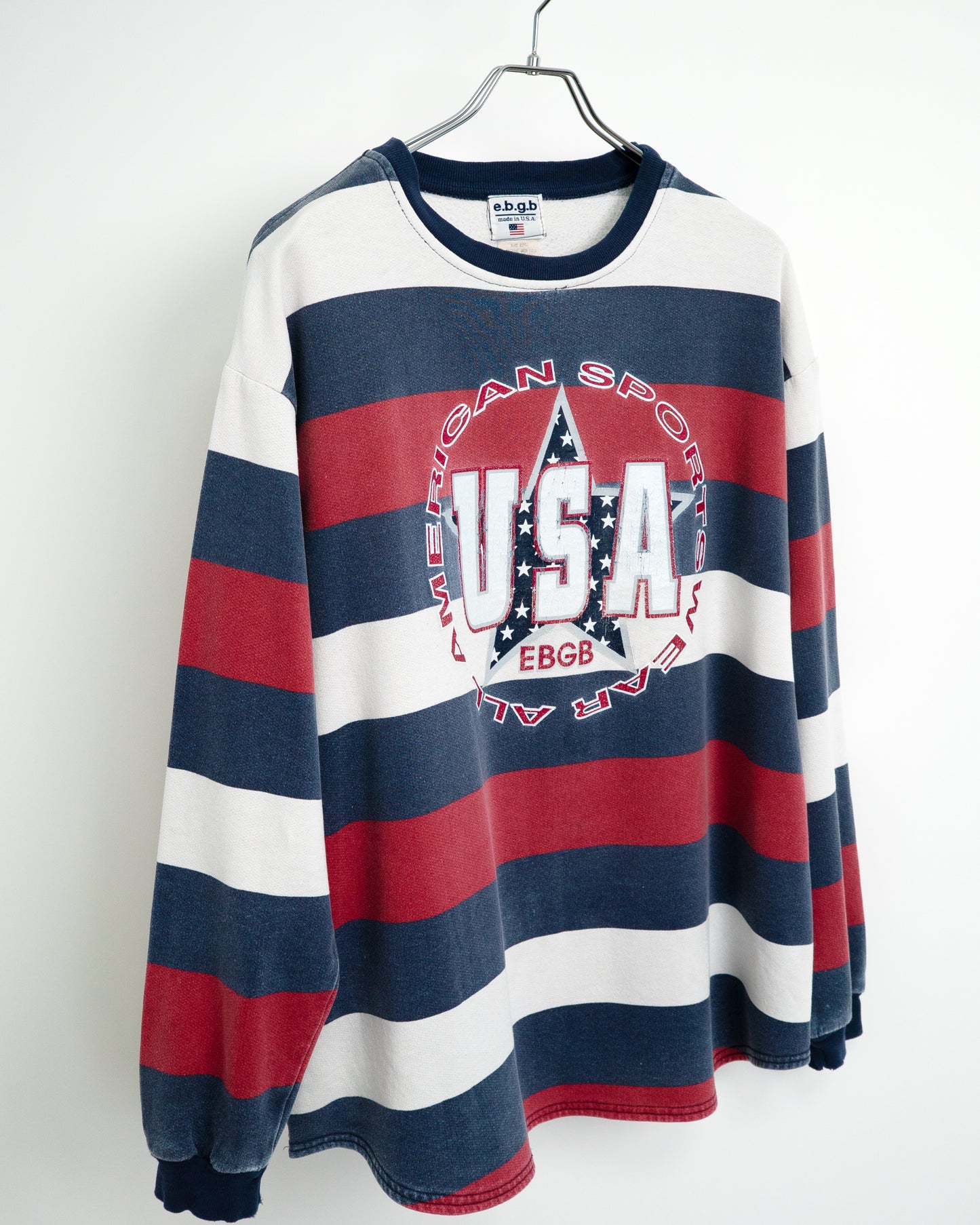 90s "ALL AMERICAN SPORTSWEAR" Tricolor Border L/S Sweatshirt