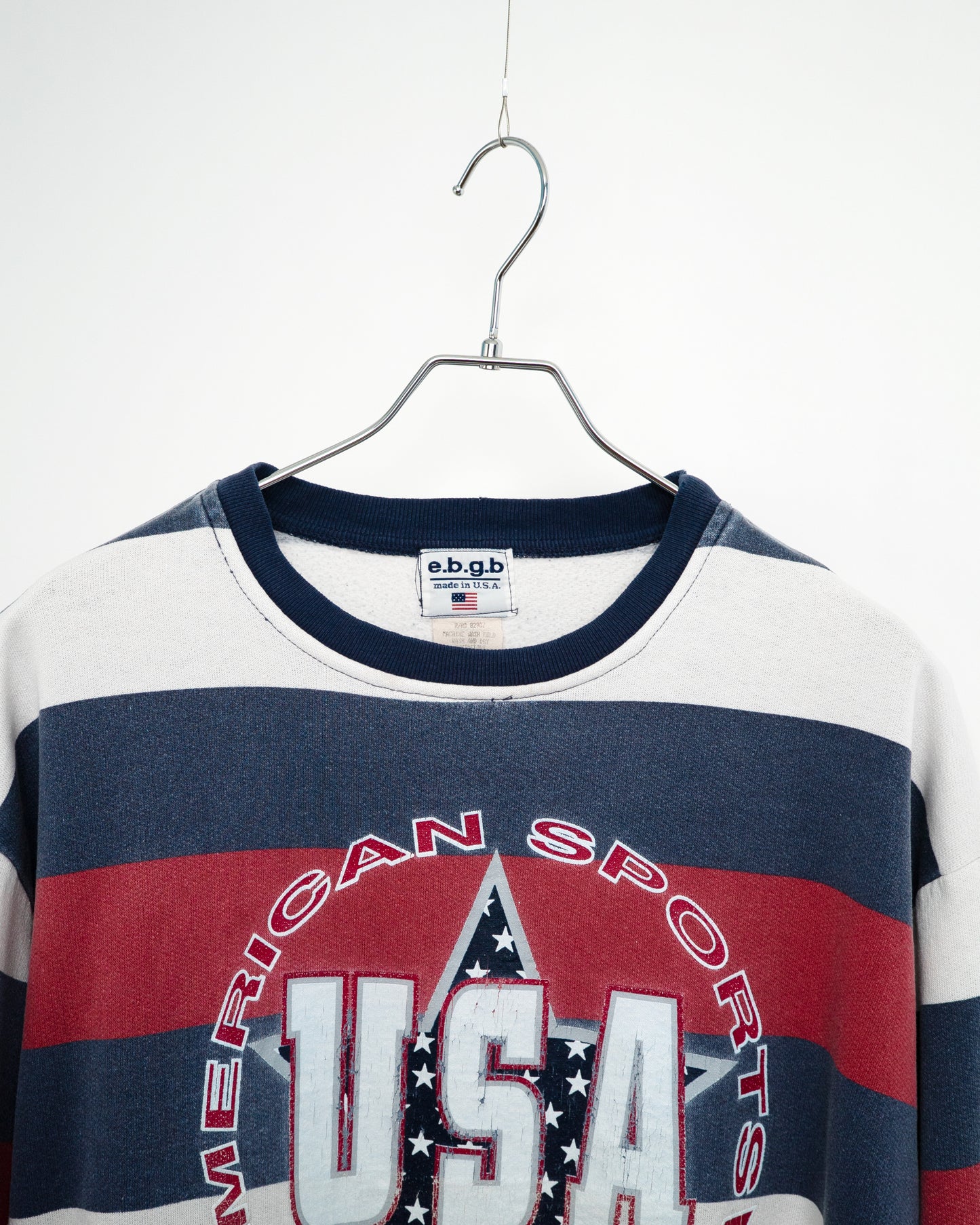 90s "ALL AMERICAN SPORTSWEAR" Tricolor Border L/S Sweatshirt