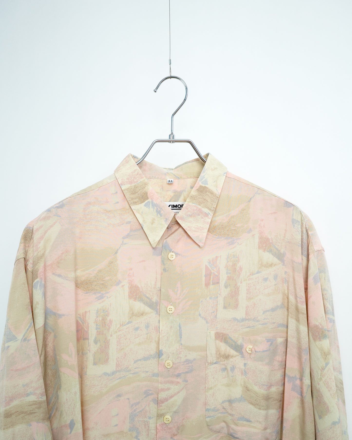 80s–90s Abstract Art Print Oversized Short Sleeve Shirt