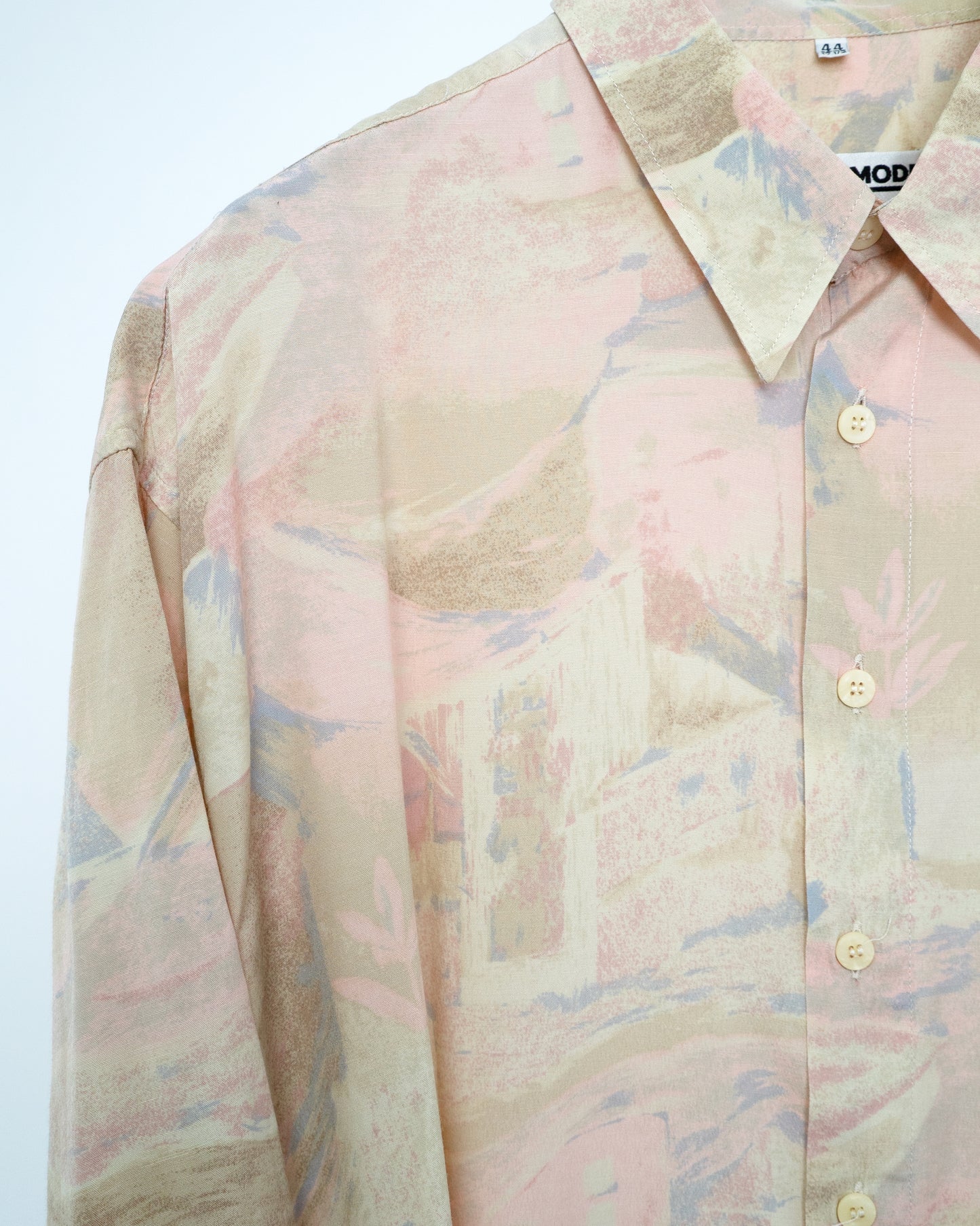 80s–90s Abstract Art Print Oversized Short Sleeve Shirt
