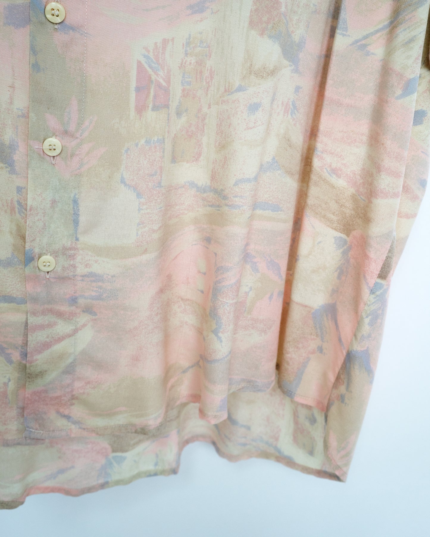 80s–90s Abstract Art Print Oversized Short Sleeve Shirt