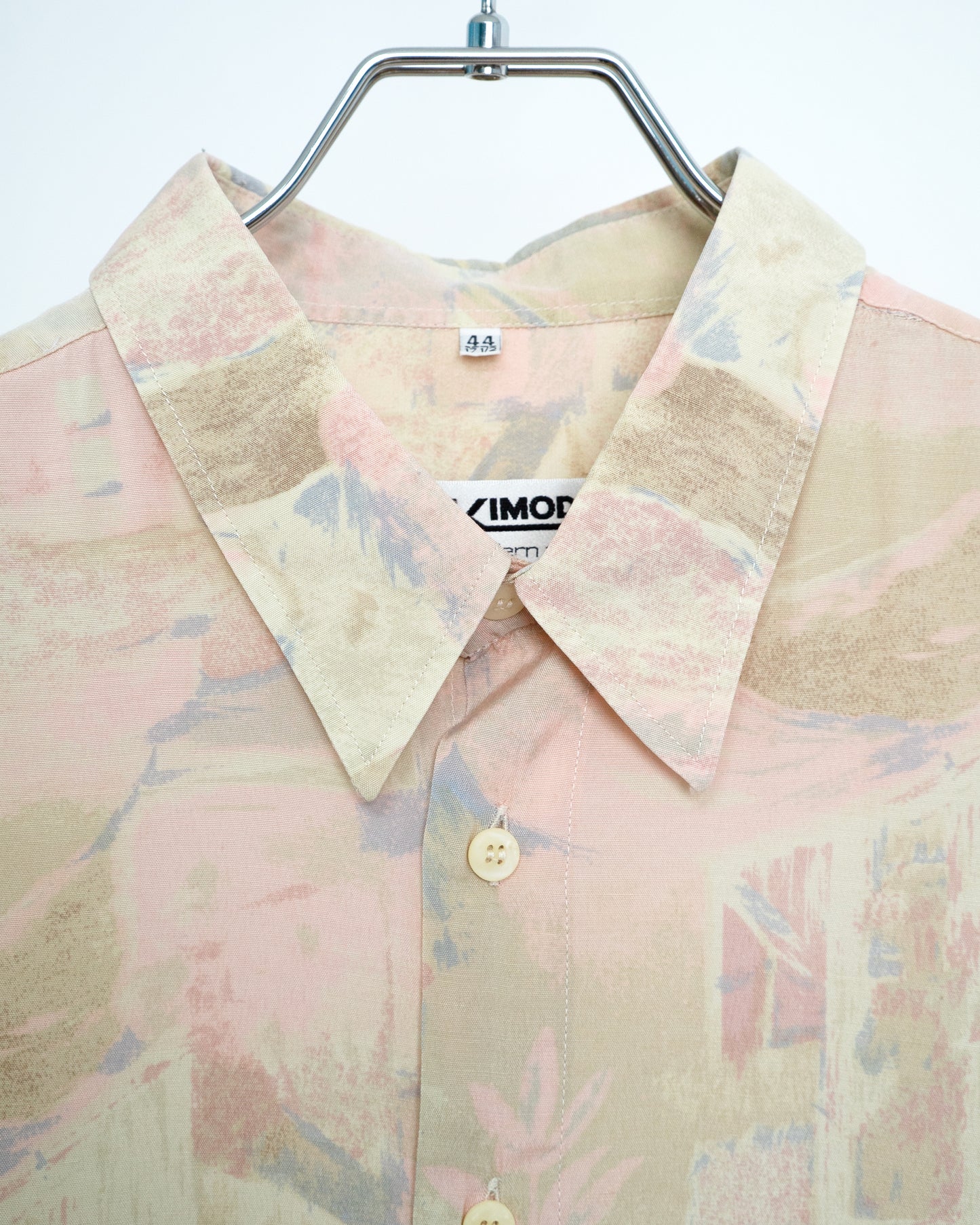 80s–90s Abstract Art Print Oversized Short Sleeve Shirt