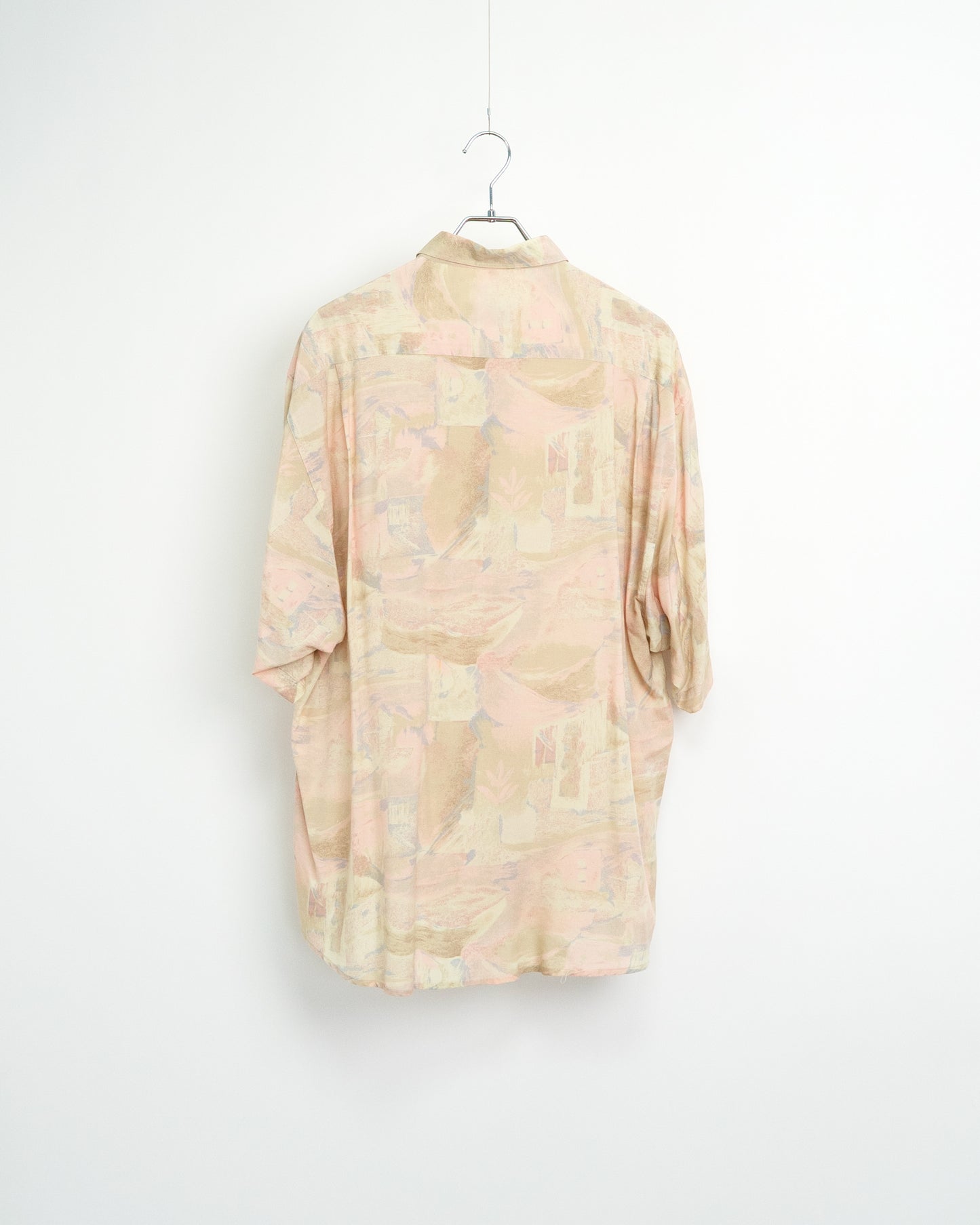 80s–90s Abstract Art Print Oversized Short Sleeve Shirt